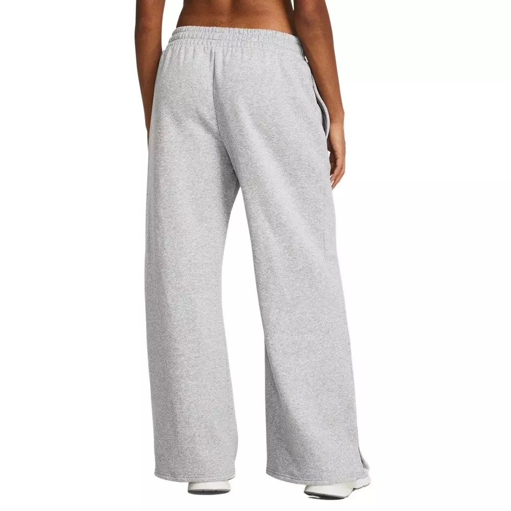 Women's UA Icon Fleece Wide Leg Pants - Grey/White - 2