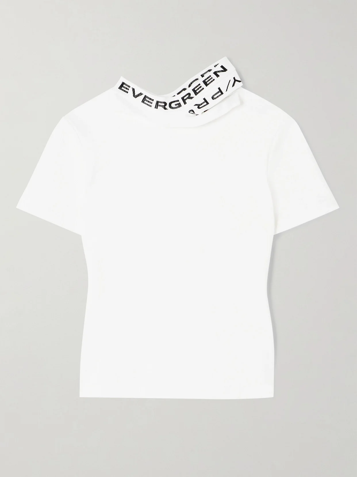 Evergreen Strap-detailed Organic Cotton-blend Jersey T-shirt - 1