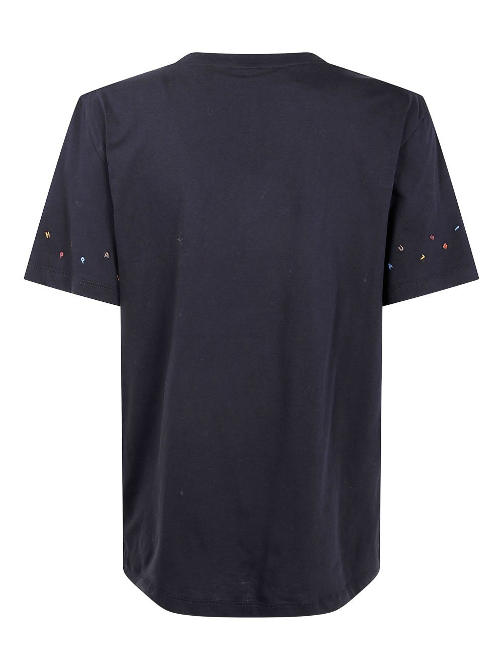 embroidered-sleeve cotton T-shirt - 2