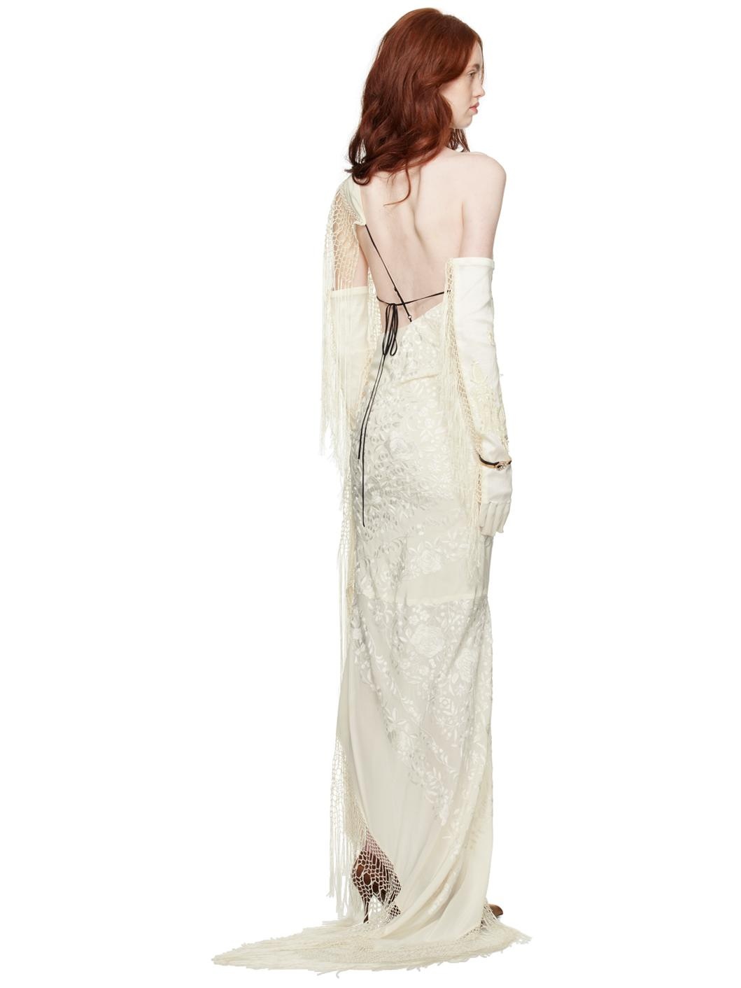 SSENSE Exclusive Off-White Piano Shawl Maxi Dress - 3