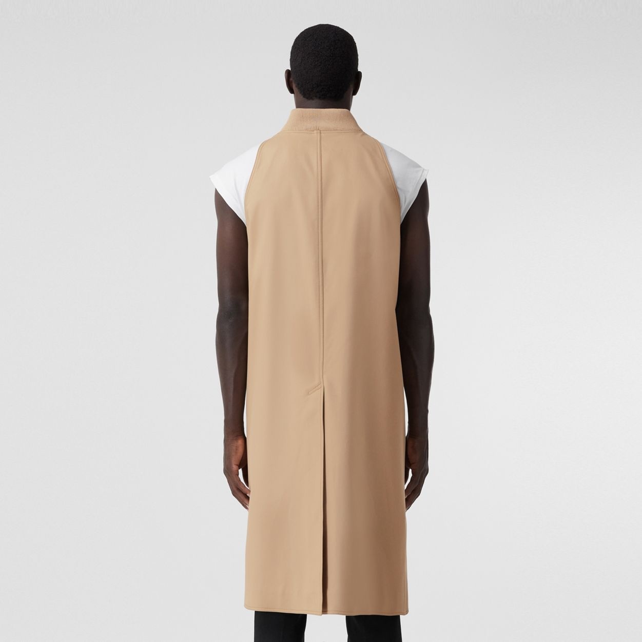 Sleeveless Cotton Gabardine Car Coat - 3