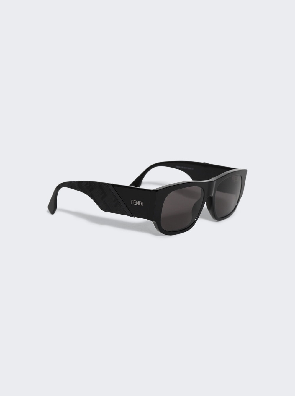 Diagonal Sunglasses Shiny Black And Smoke - 4