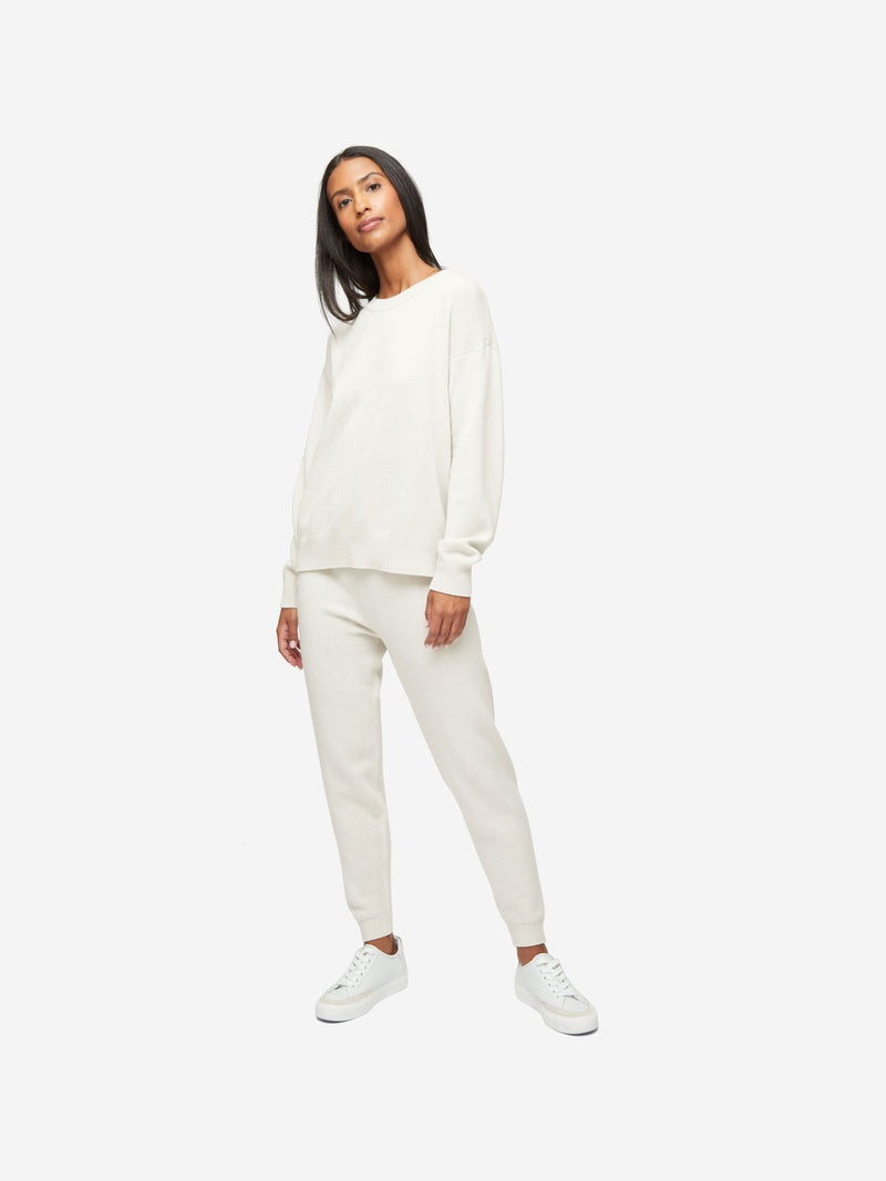 Derek Rose Women's Track Pants Daphne Cashmere Winter White outlook