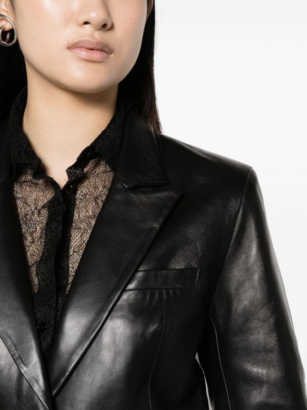 Iggy leather single-breasted blazer - 5