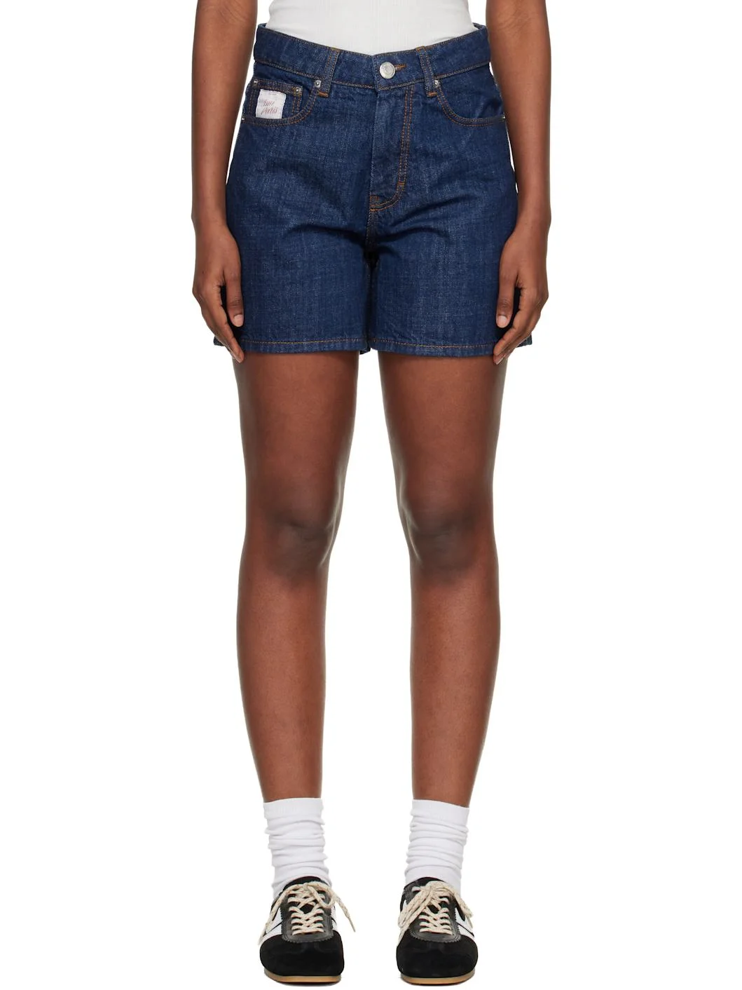 Blue Ami Paris Heritage Cotton Denim Shorts - 1