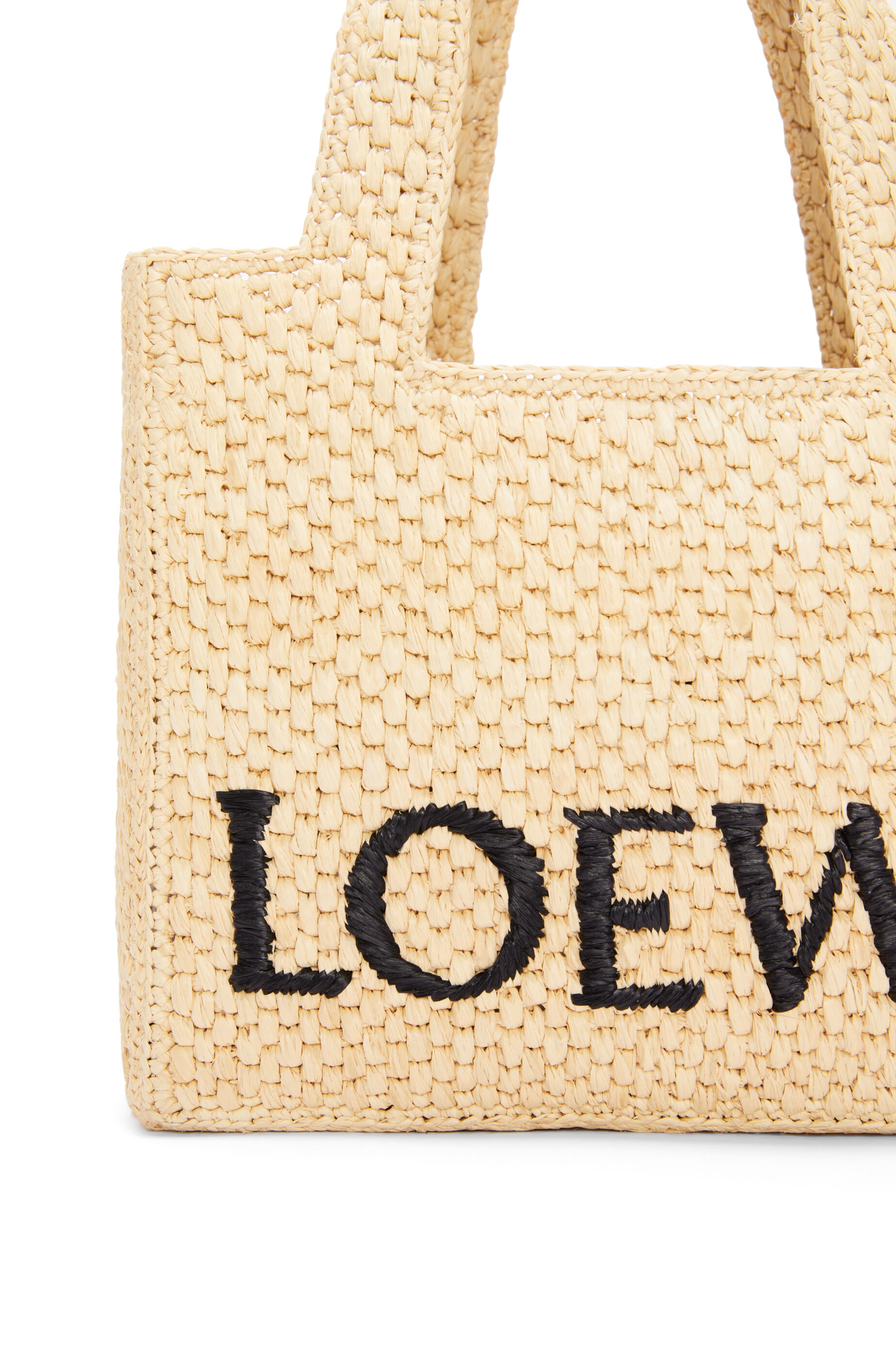 Small LOEWE Font Tote in raffia - 8