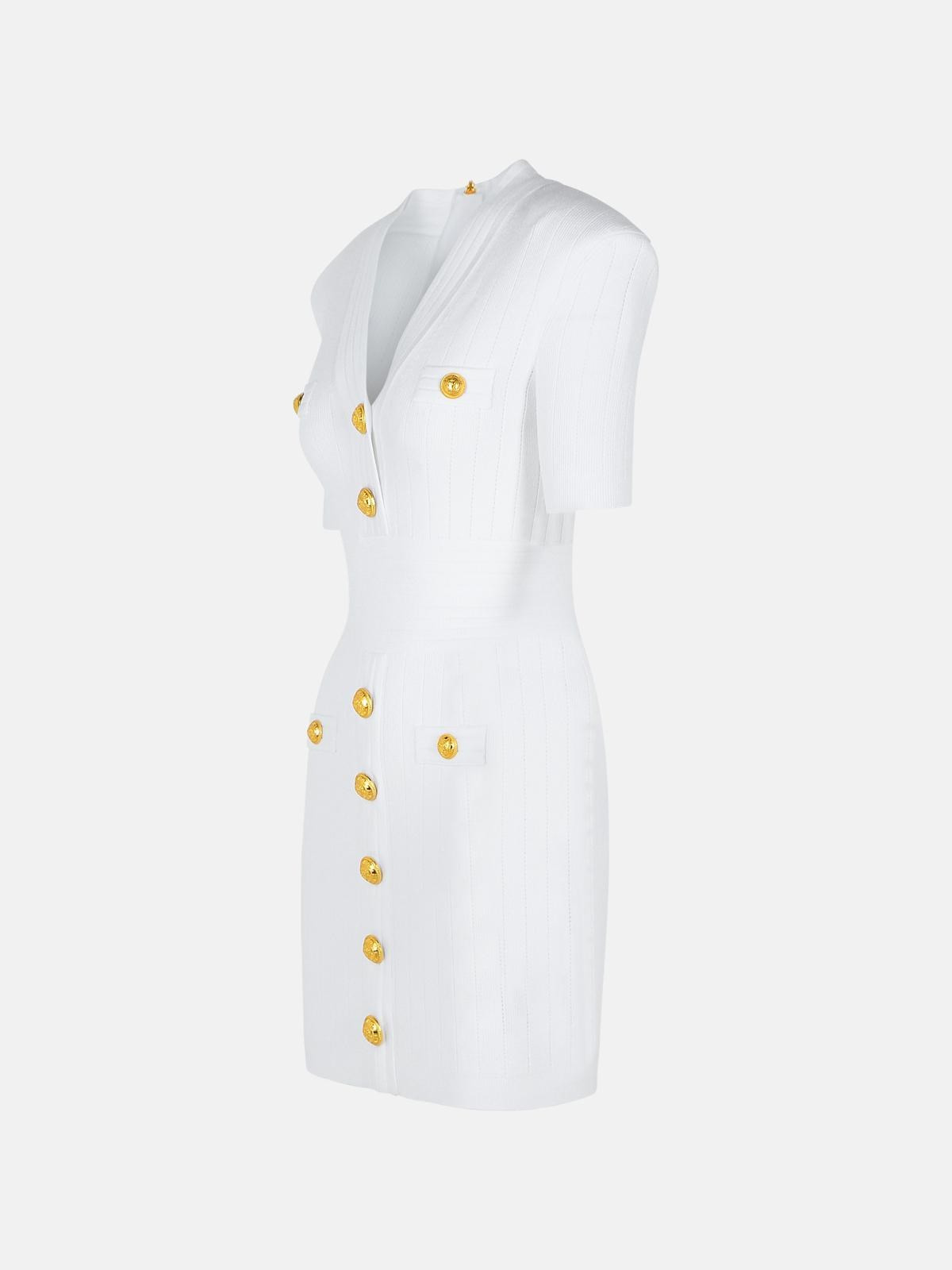 WHITE VISCOSE BLEND DRESS - 2