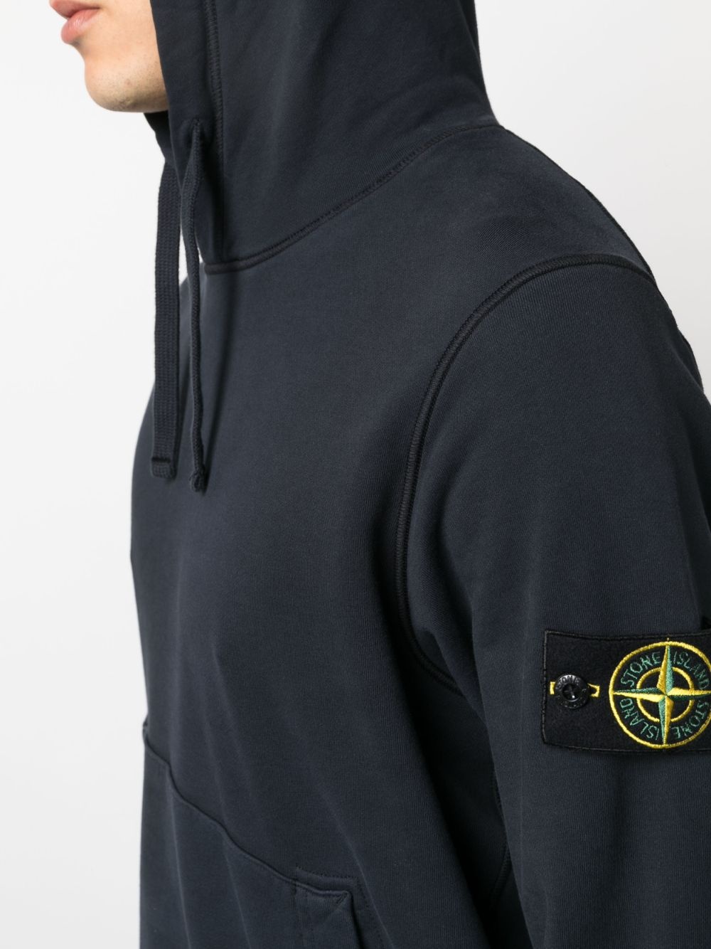 Compass-patch cotton hoodie - 5