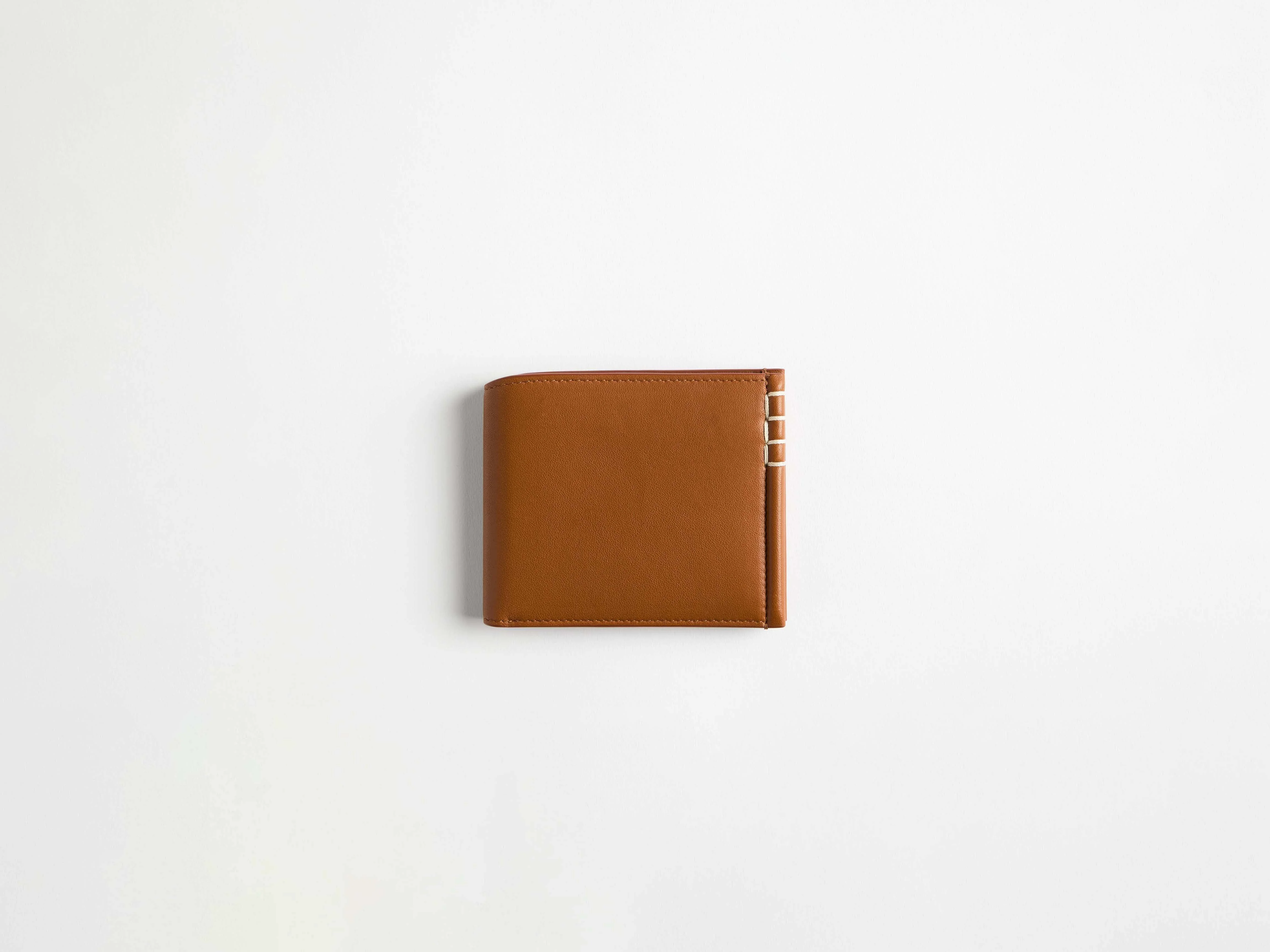 LEATHER LOAFER BI-FOLD WALLET IN TAN - 1