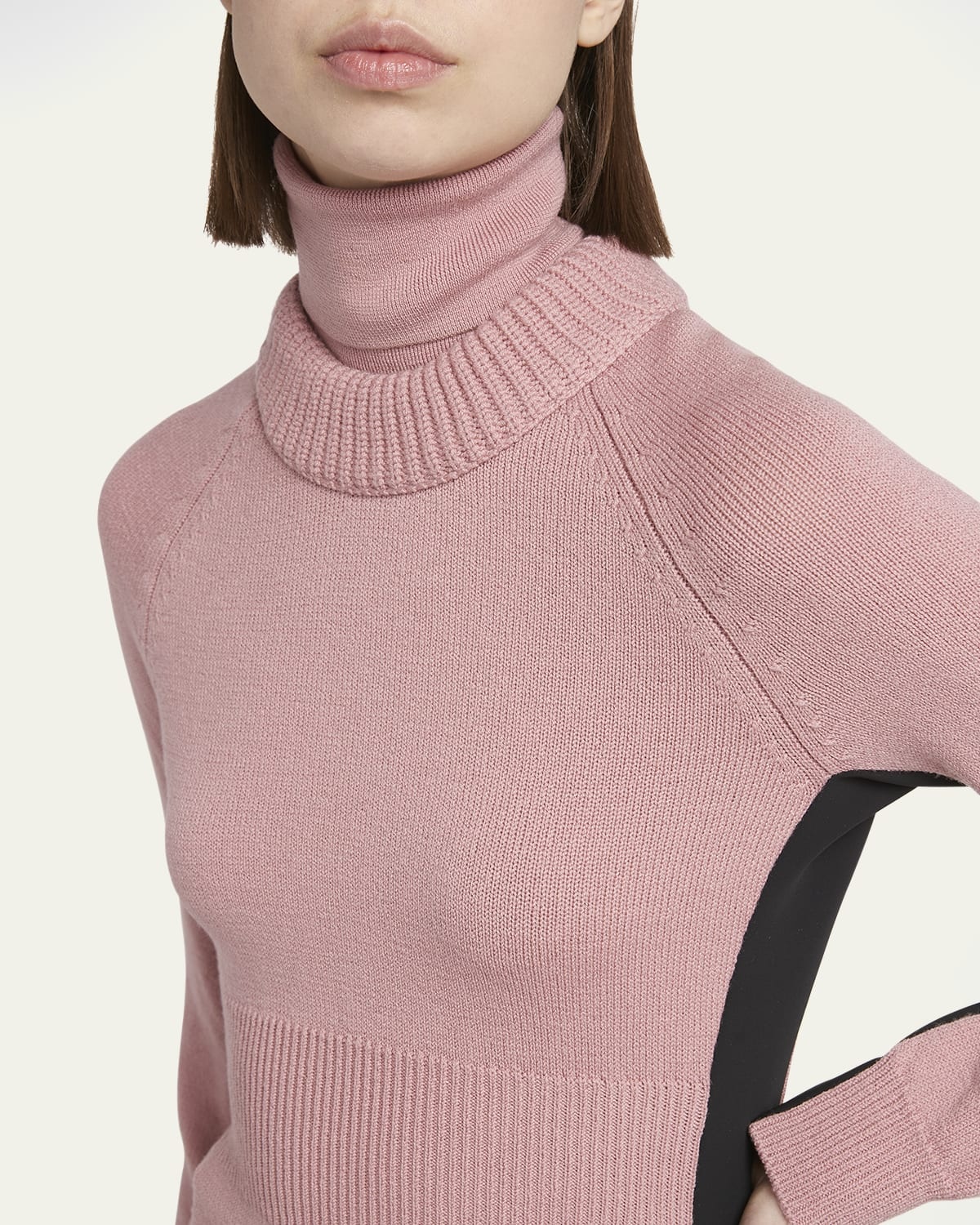 Wool and Fleece Turtleneck Sweater - 5