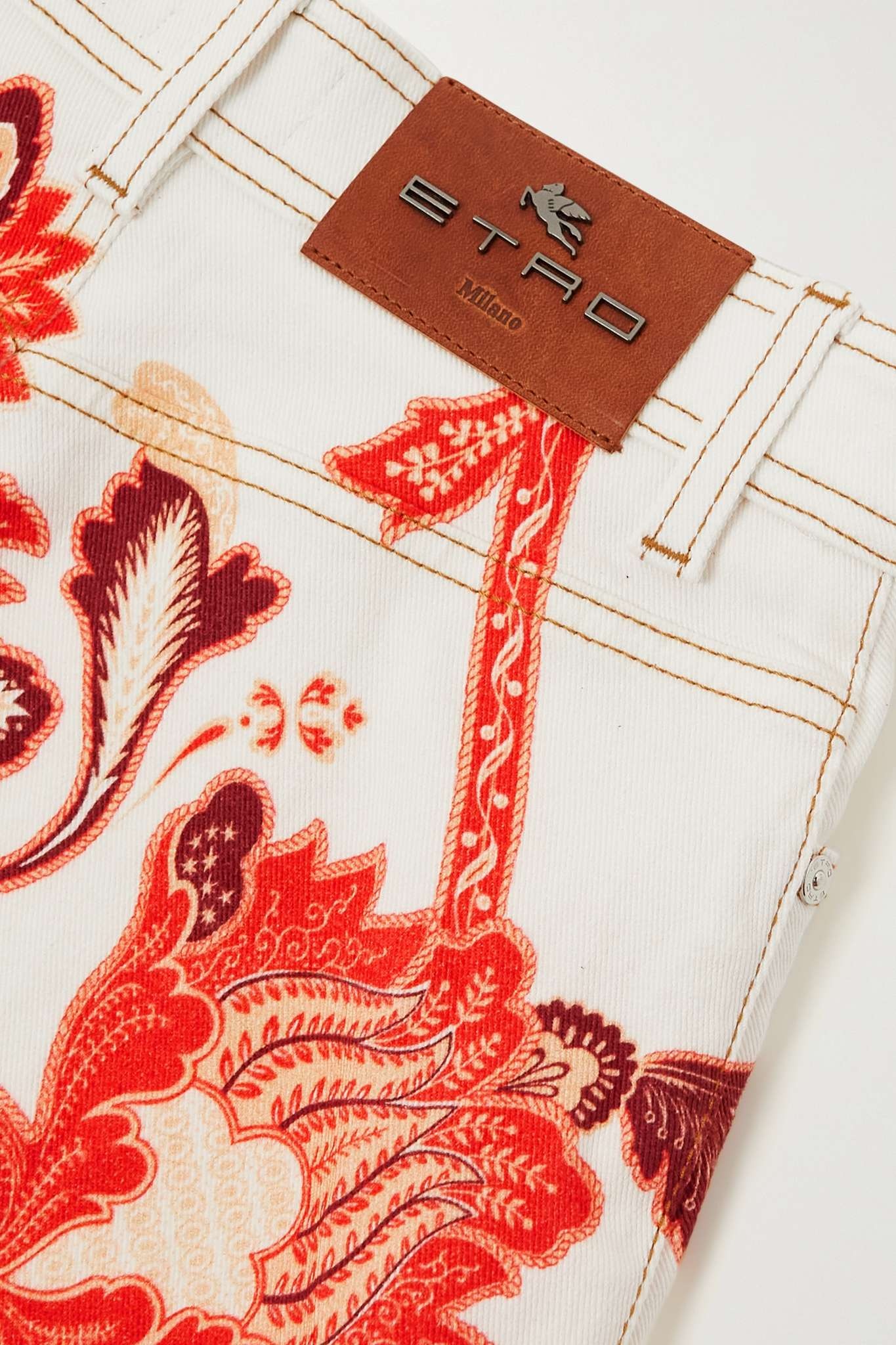 Floral-print high-rise flared jeans - 6