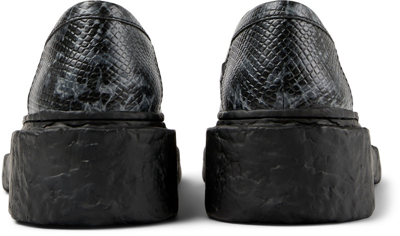 CAMPERLAB Gray-Black Leather Loafers outlook