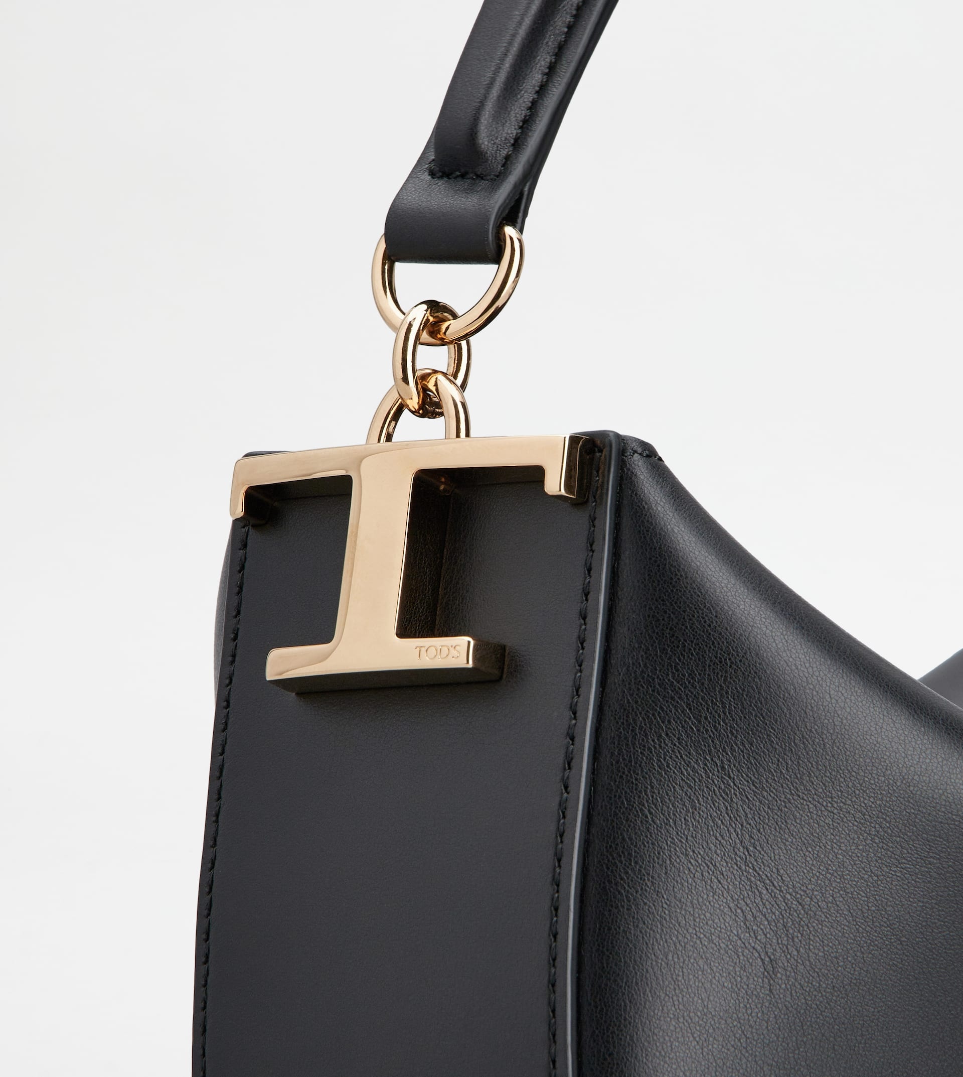 TOD'S T CASE HOBO BAG IN LEATHER MINI - BLACK - 7