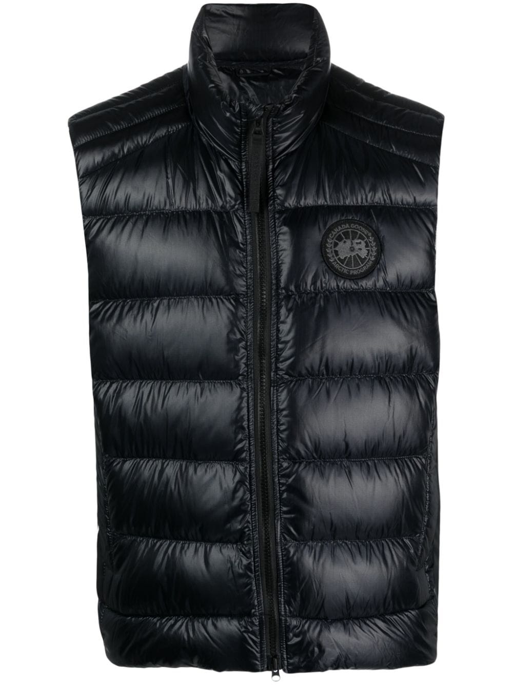 logo-appliqué quilted down gilet - 1