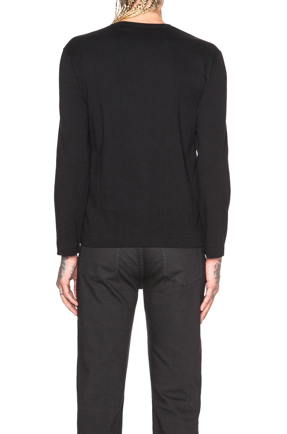 Black Emblem Cotton Long Sleeve Tee - 4