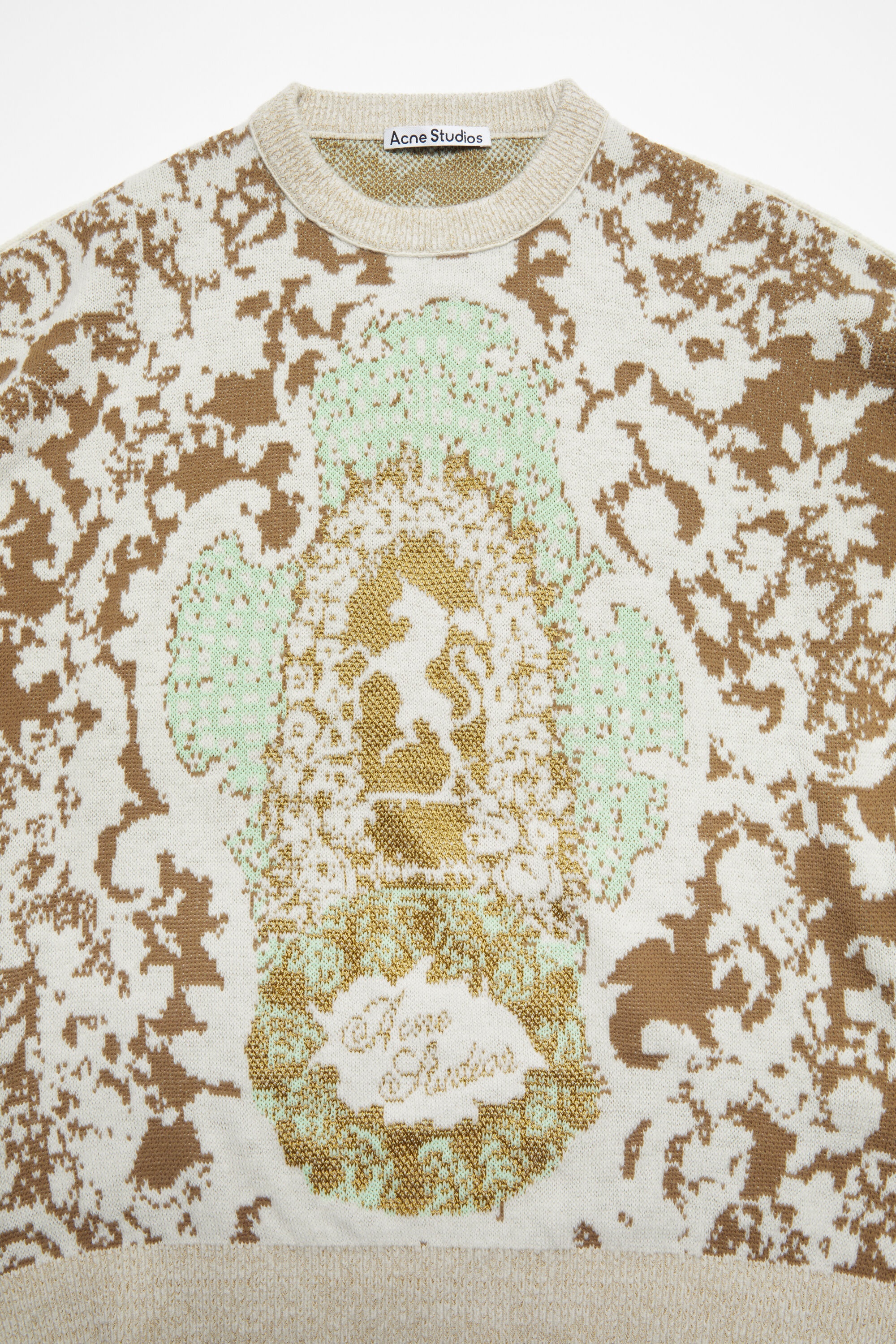 Jacquard sweater - Jade green/off white - 5