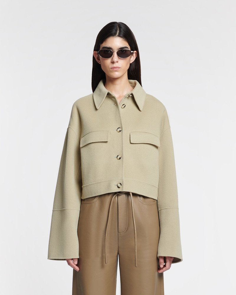 Nanushka Cropped Double Wool And Silk Jacket outlook