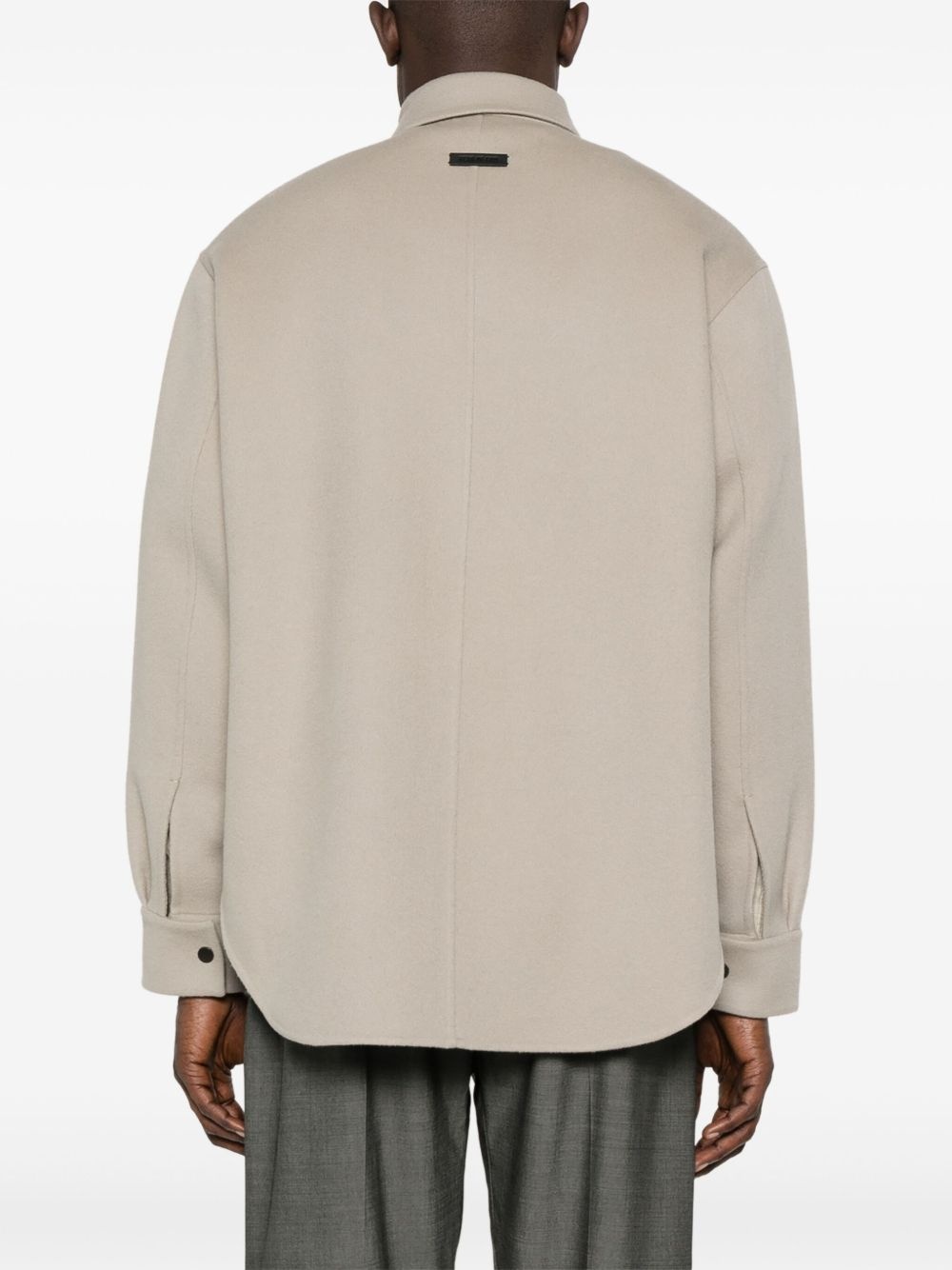 felted-finish overshirt - 4