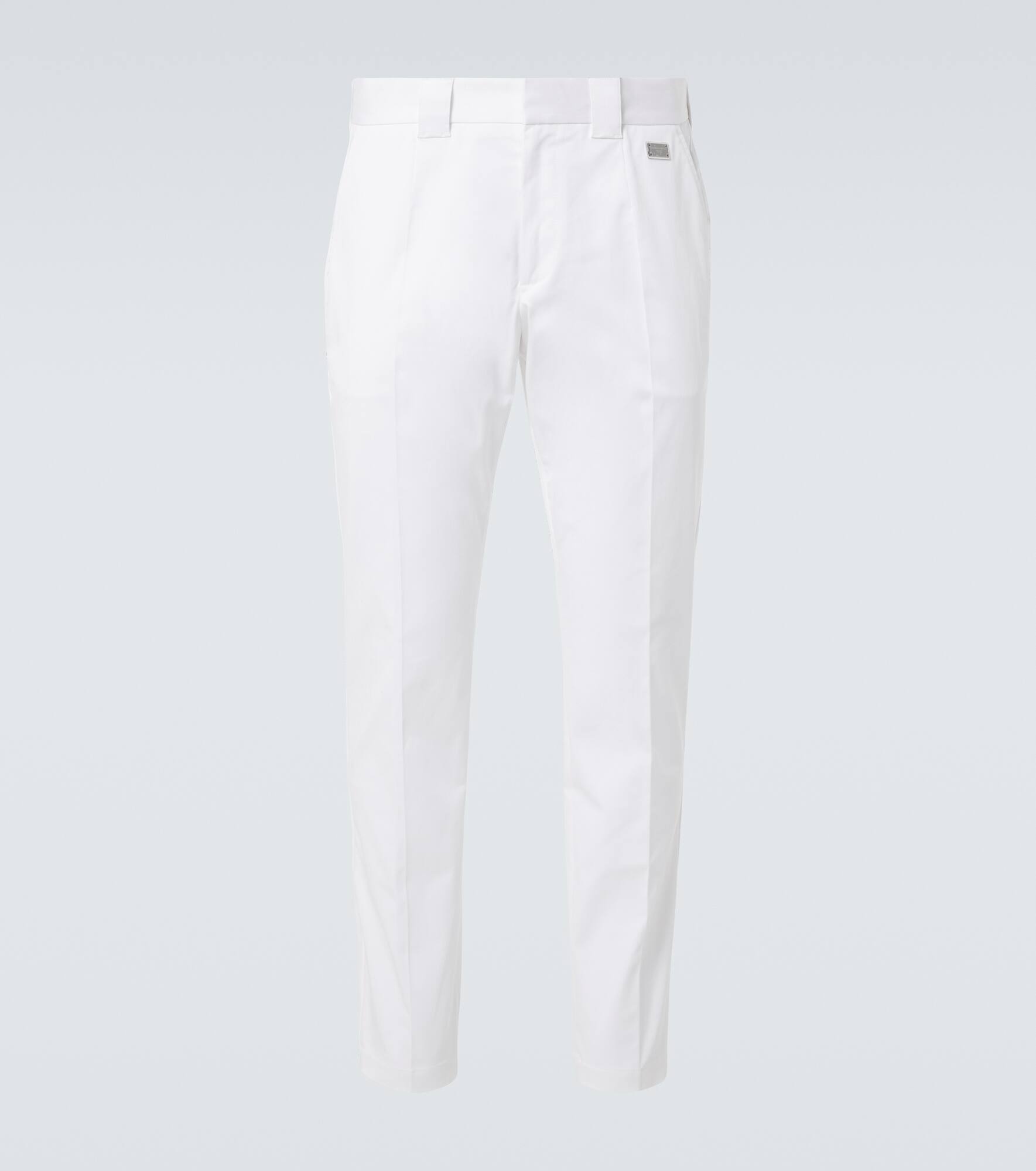 Cotton gabardine straight pants - 1