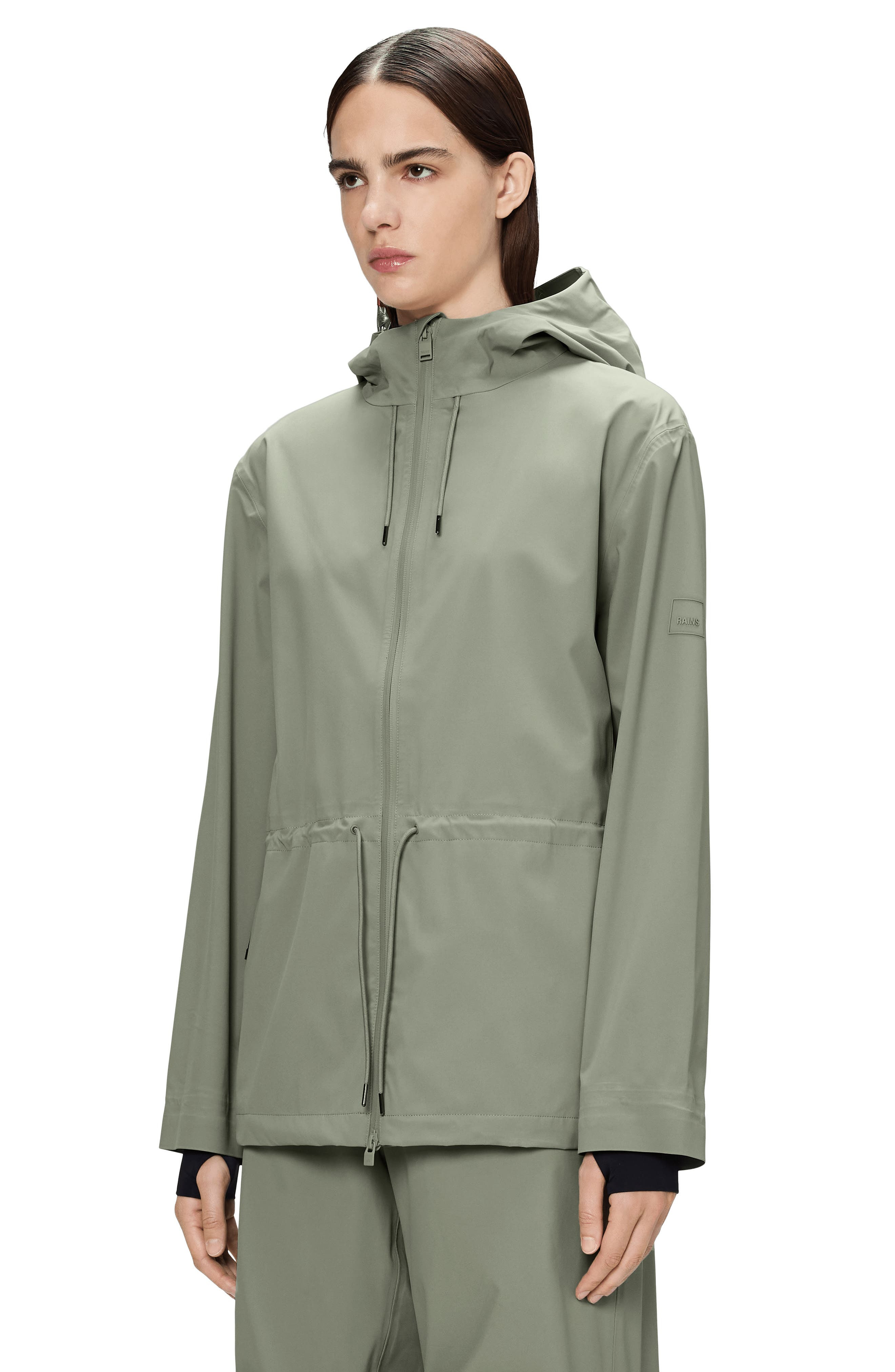 Rains Suva Hardshell Waterproof Hooded Rain Jacket in Drift at Nordstrom - 3
