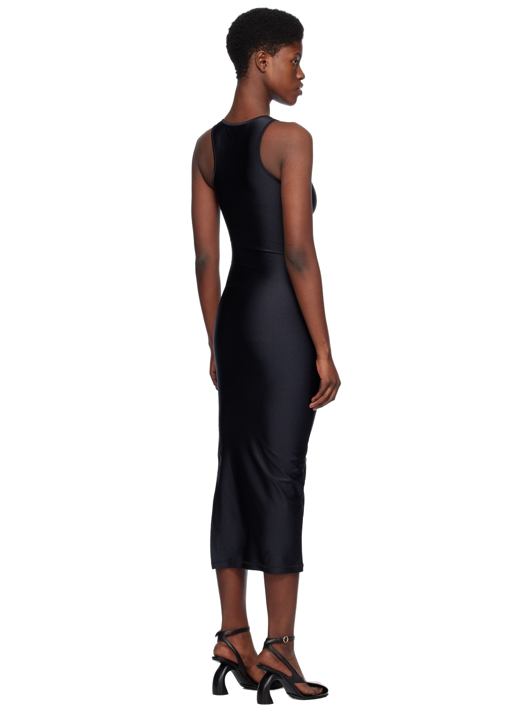 Black Tank Top Midi Dress - 3