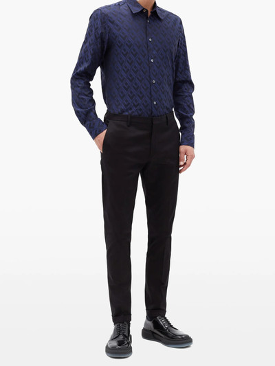 Paul Smith Isometric-print cotton-poplin shirt outlook