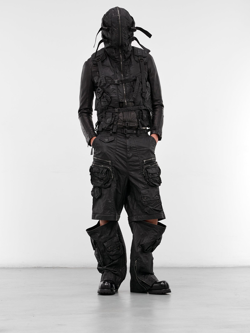 Julius Black Coated Canvas Cargo Pants outlook