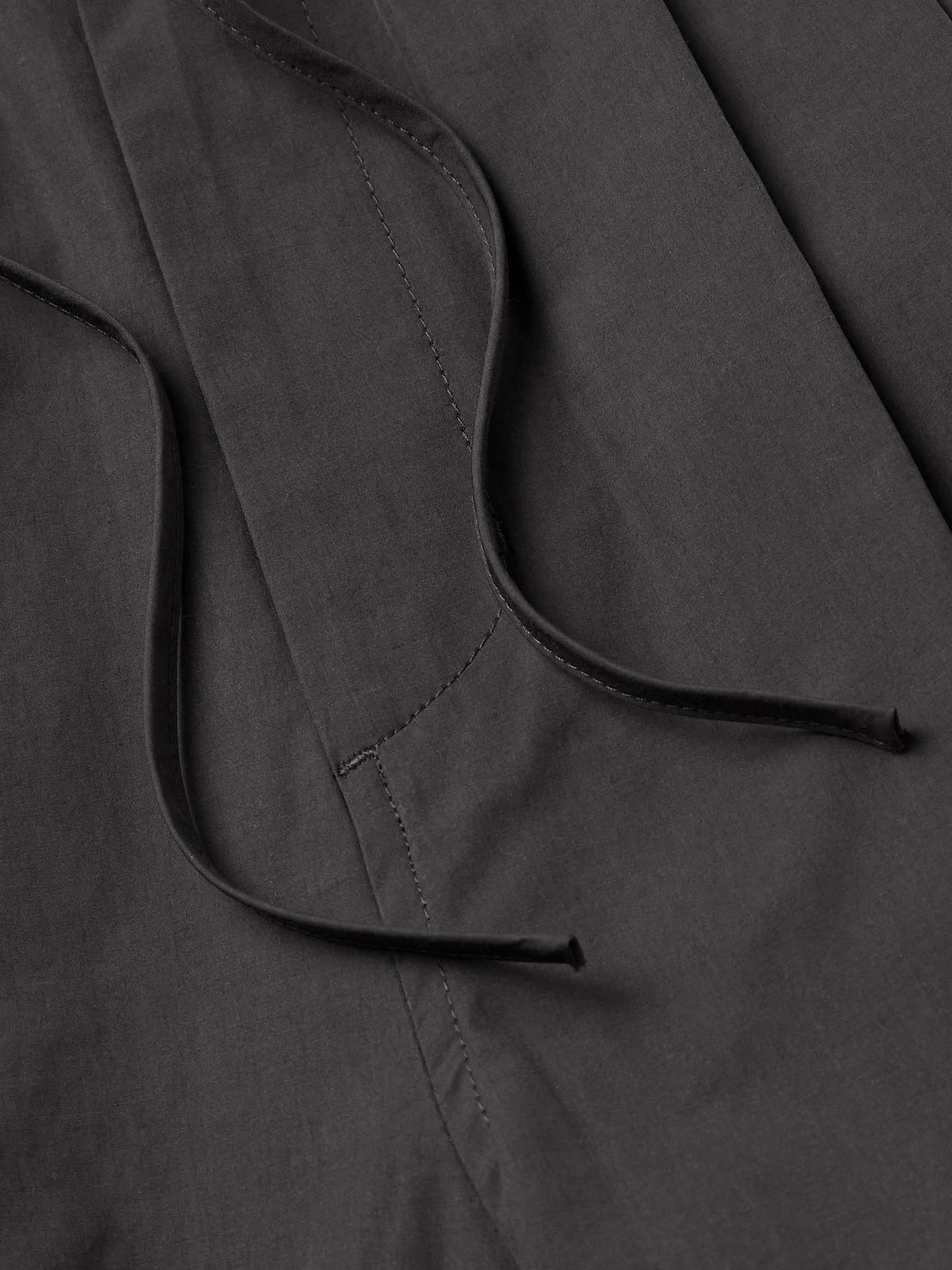 Wide-Leg Poplin Drawstring Trousers - 6