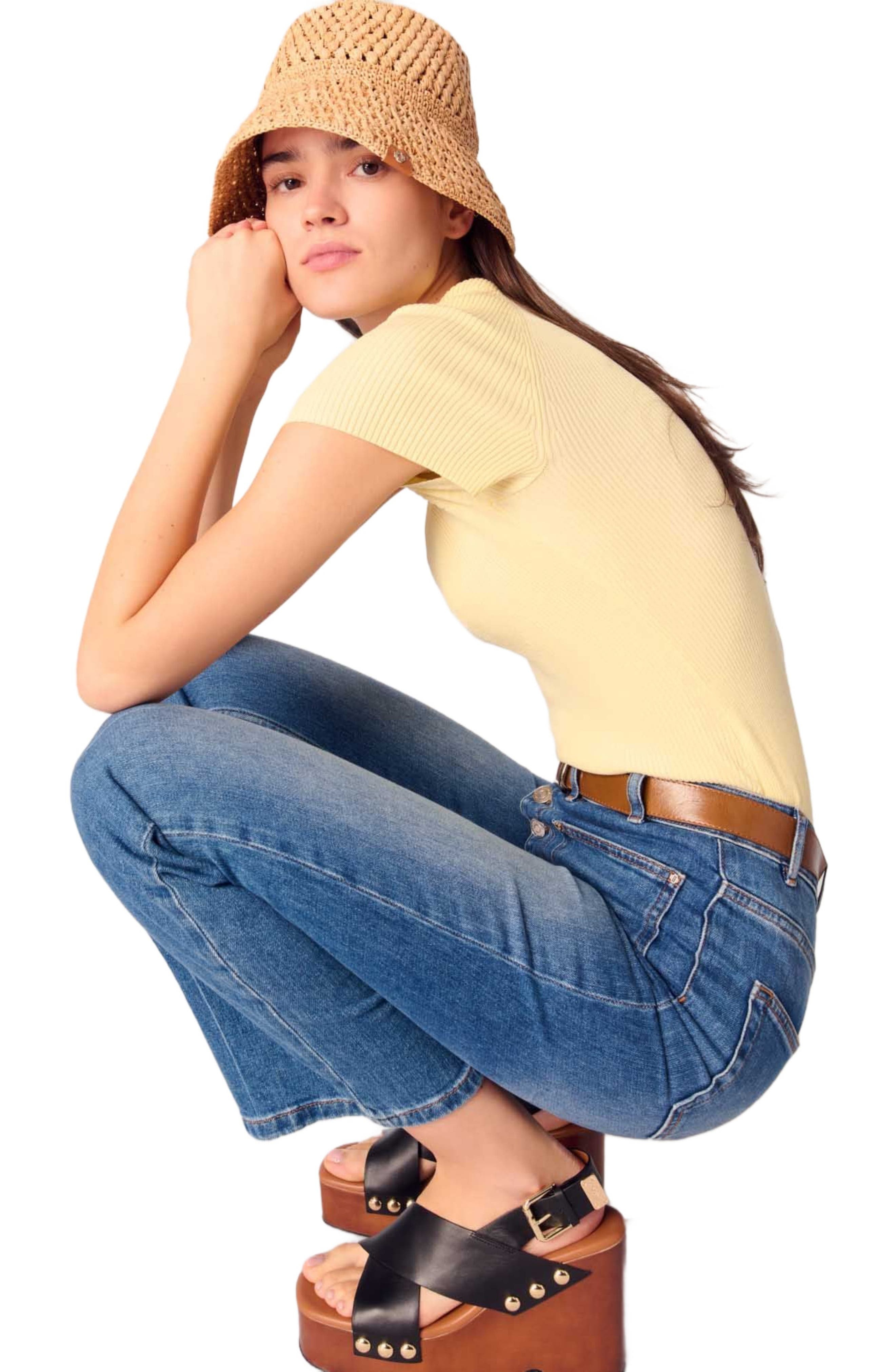 maje Rib knit top in Yellow at Nordstrom - 7