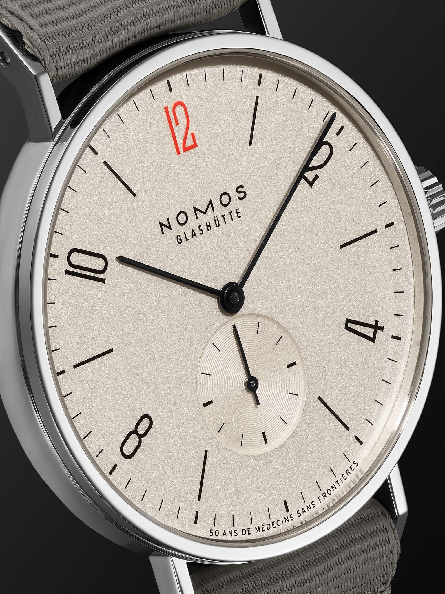 Tangente 38 Limited Edition Hand-Wound 37.5mm Stainless Steel and Canvas Watch, Ref. No. 165.S50 - 6