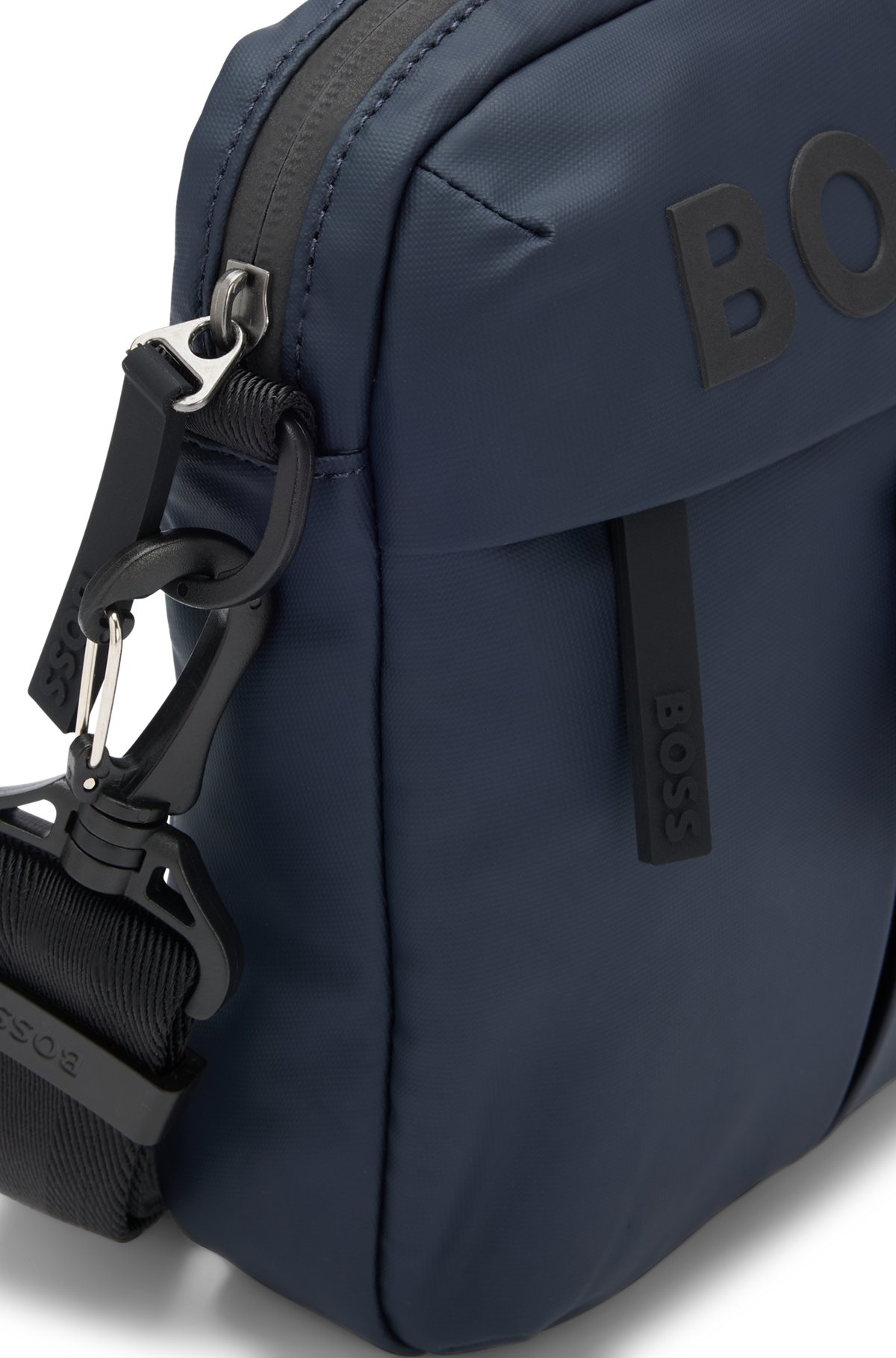 FAUX-LEATHER REPORTER BAG WITH TONAL LOGO - 7