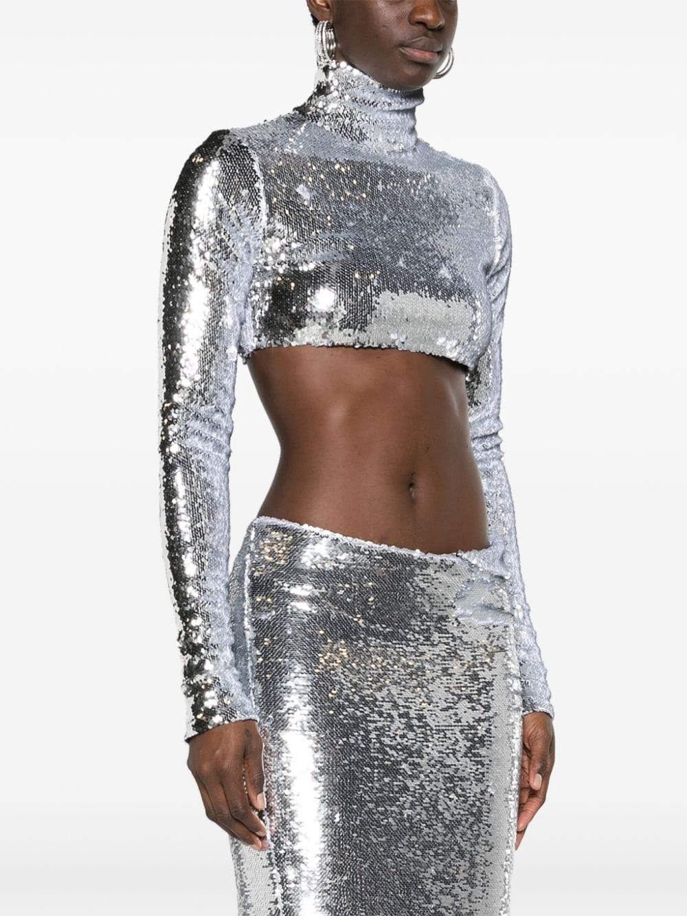 sequinned crop top - 3