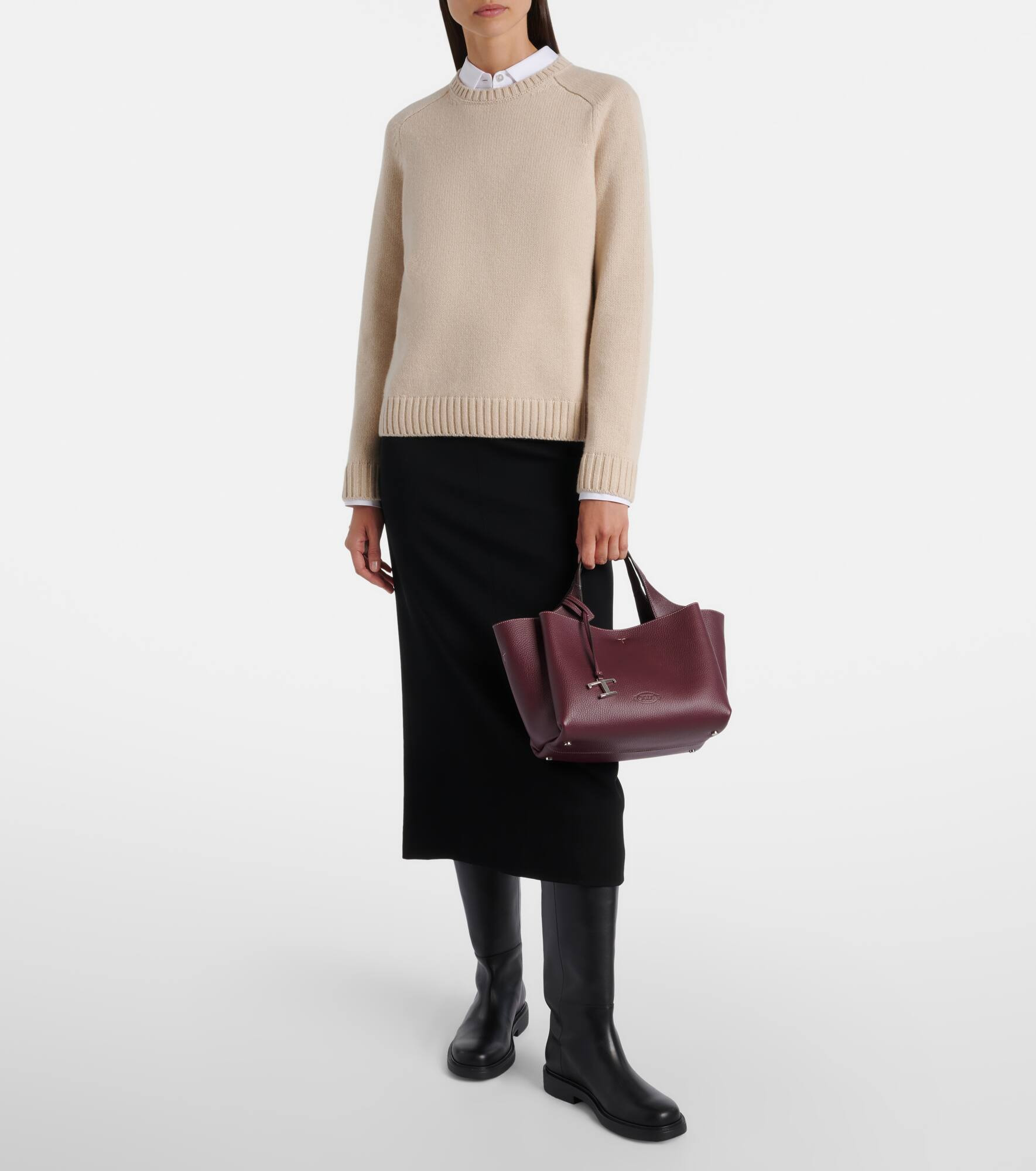 T Timeless Mini leather tote bag - 5