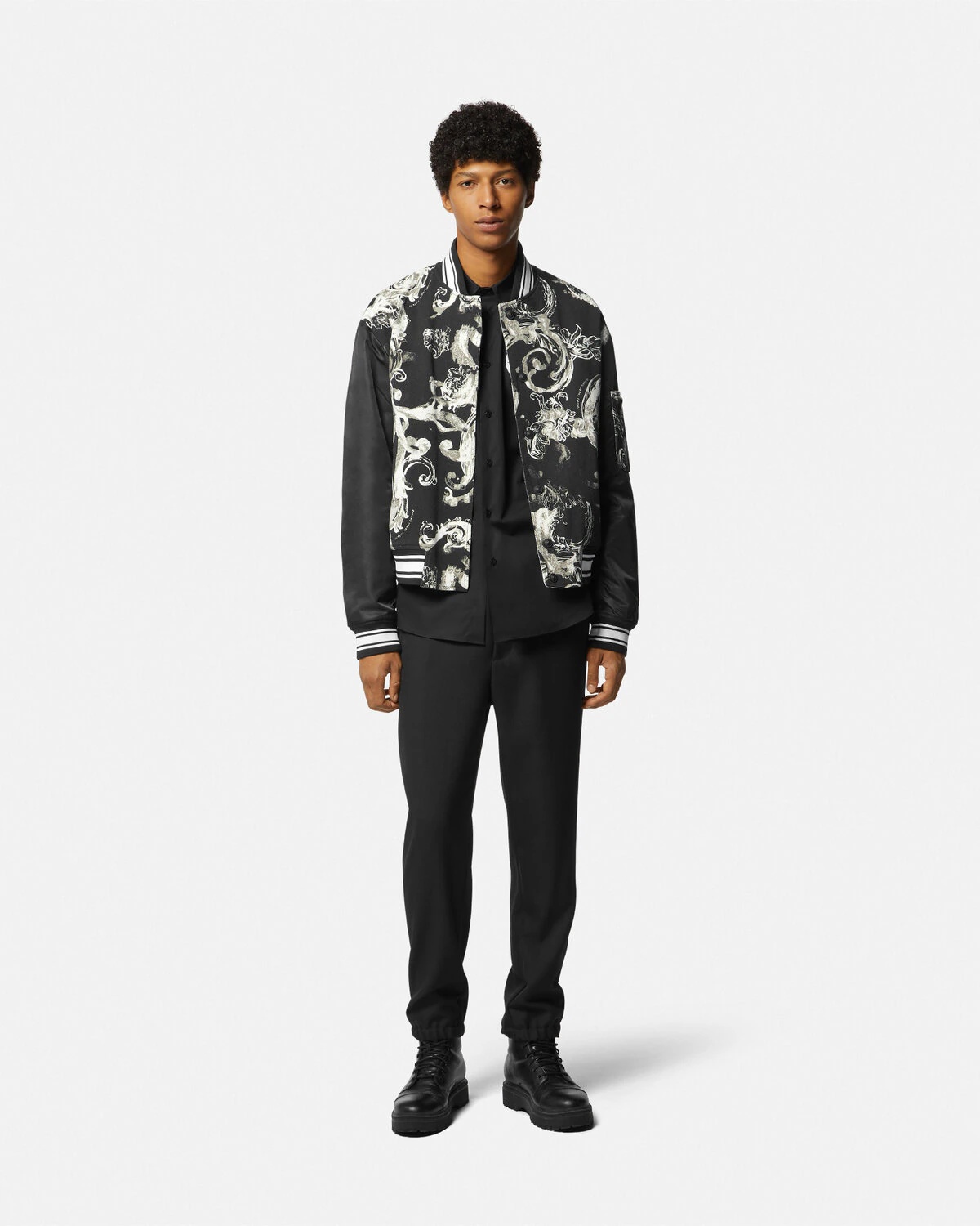 Watercolour Couture Denim Bomber Jacket - 2