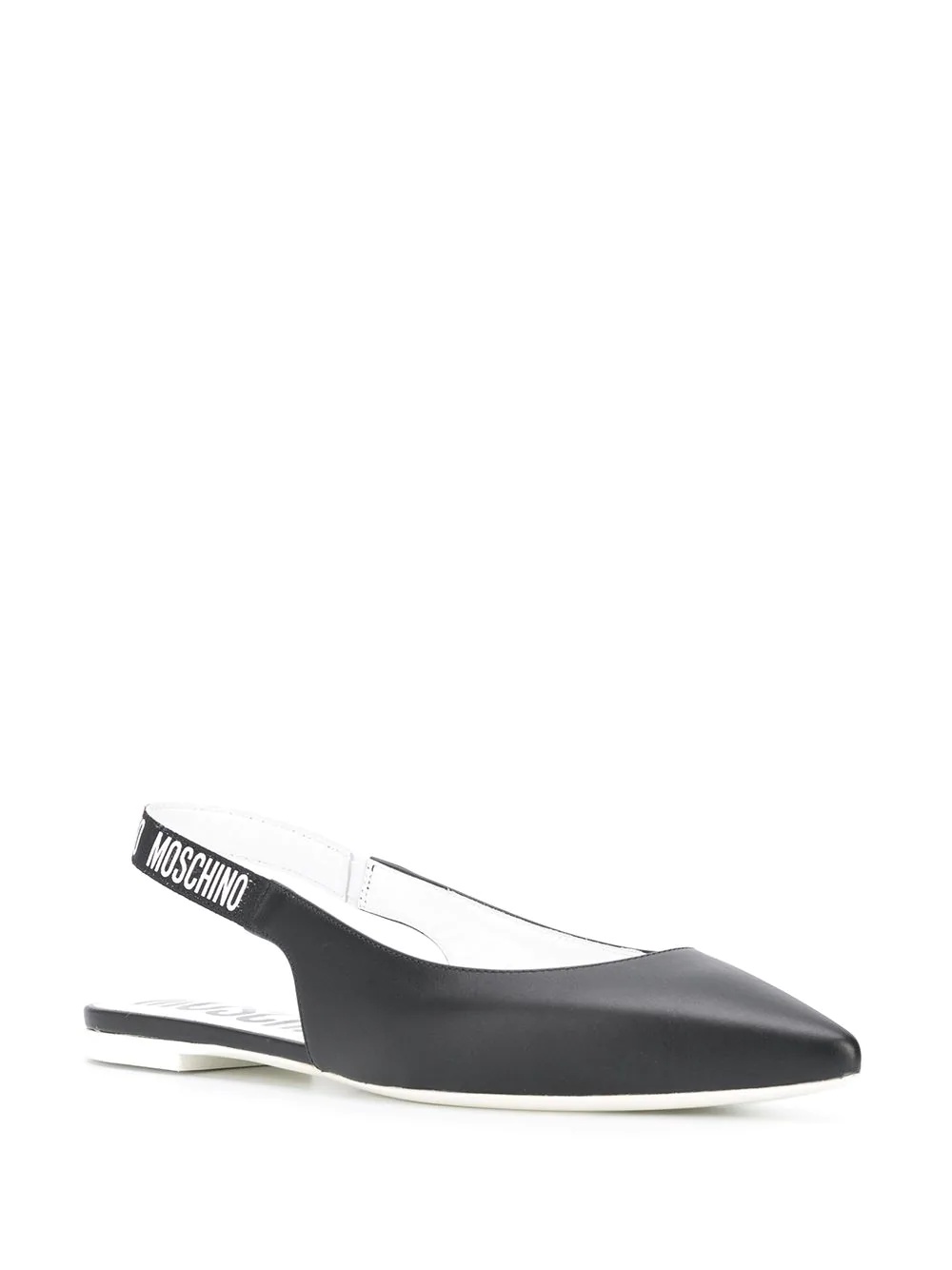 logo-strap slingback ballerina shoes - 2