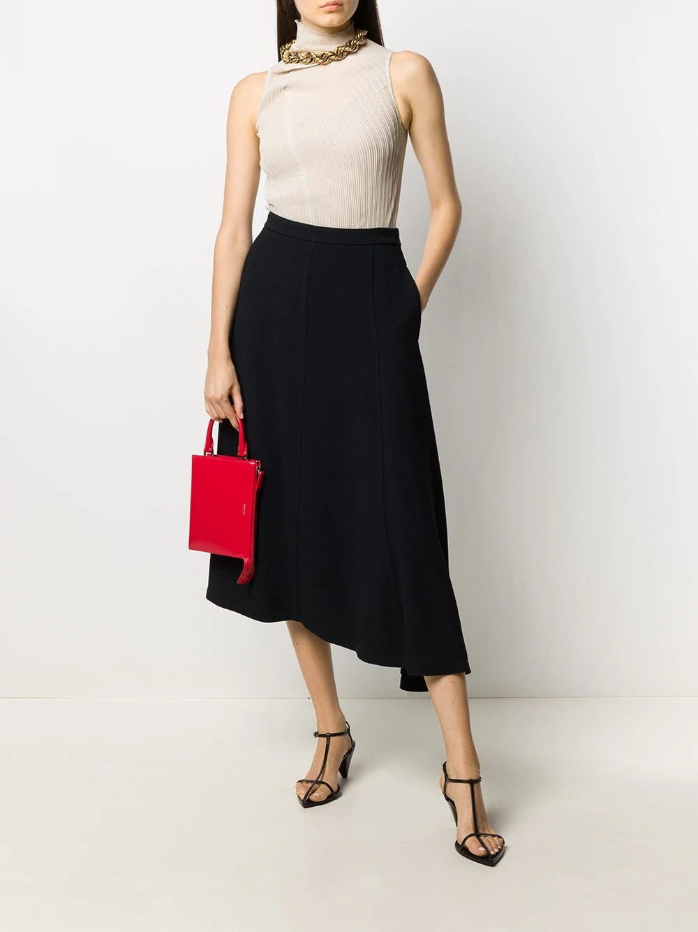 asymmetric hem skirt - 2