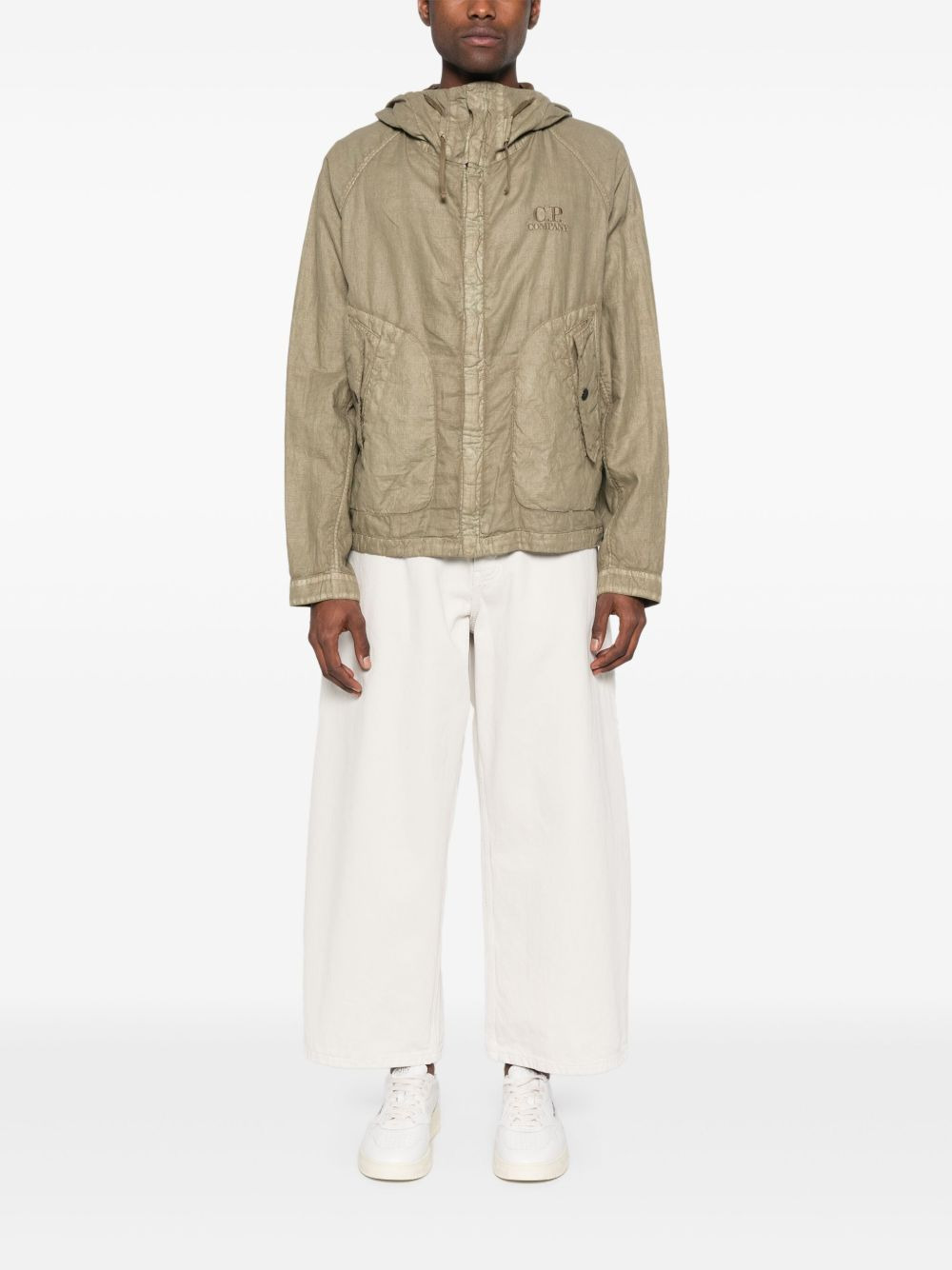 C.P. Company Men Wax Googgle Linen Jacket - 3