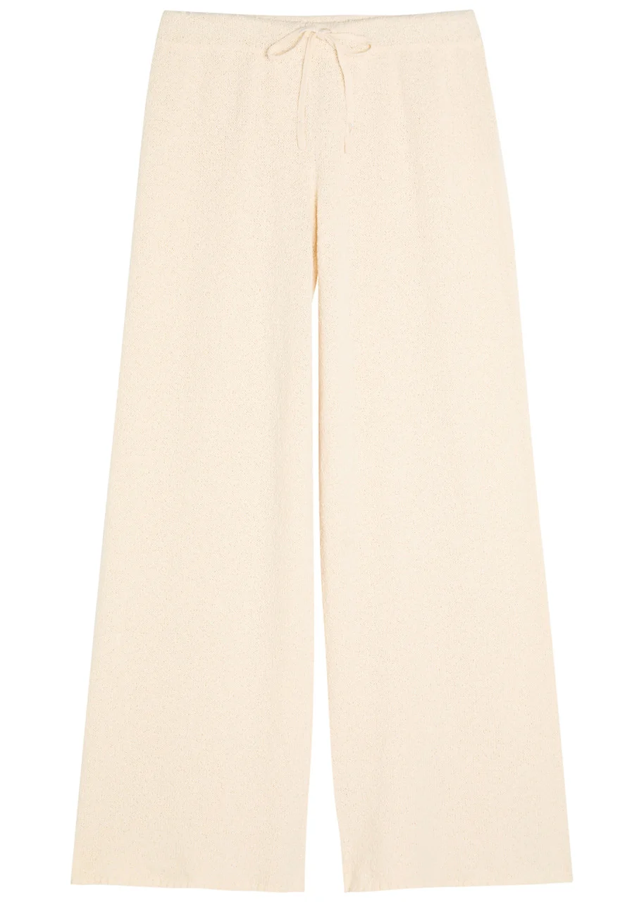 Suzie Kondi Calla Wide-leg Cotton-knit Trousers - 1