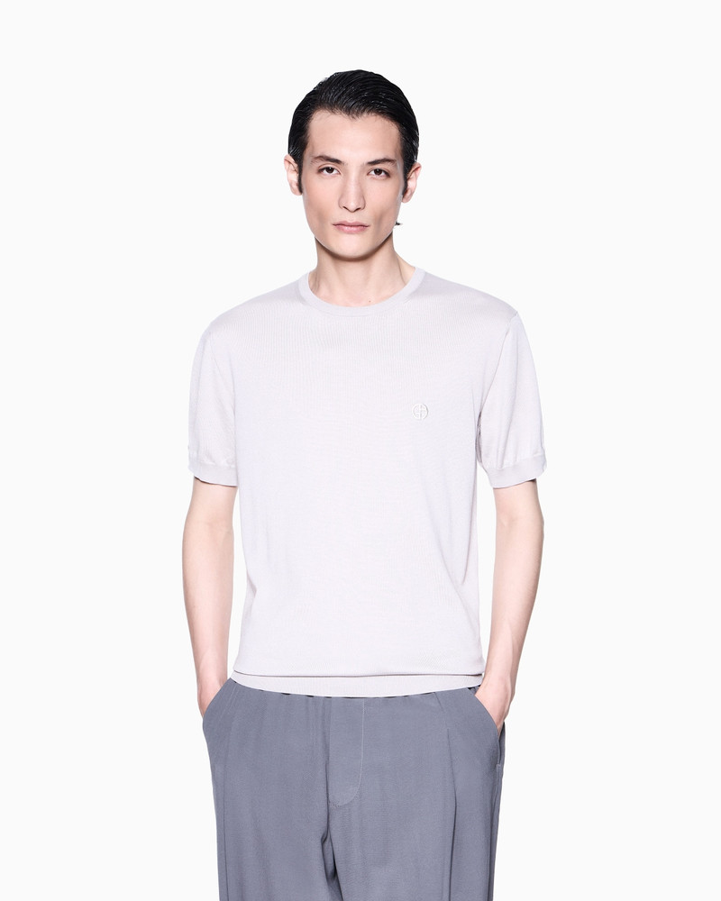 GIORGIO ARMANI SHORT-SLEEVED SILK-COTTON JUMPER outlook