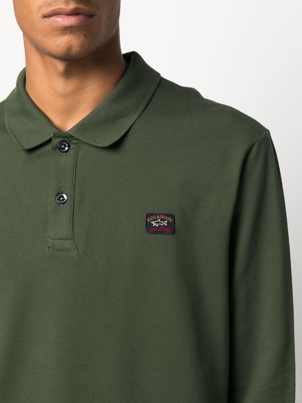 logo-patch long-sleeve polo shirt - 5