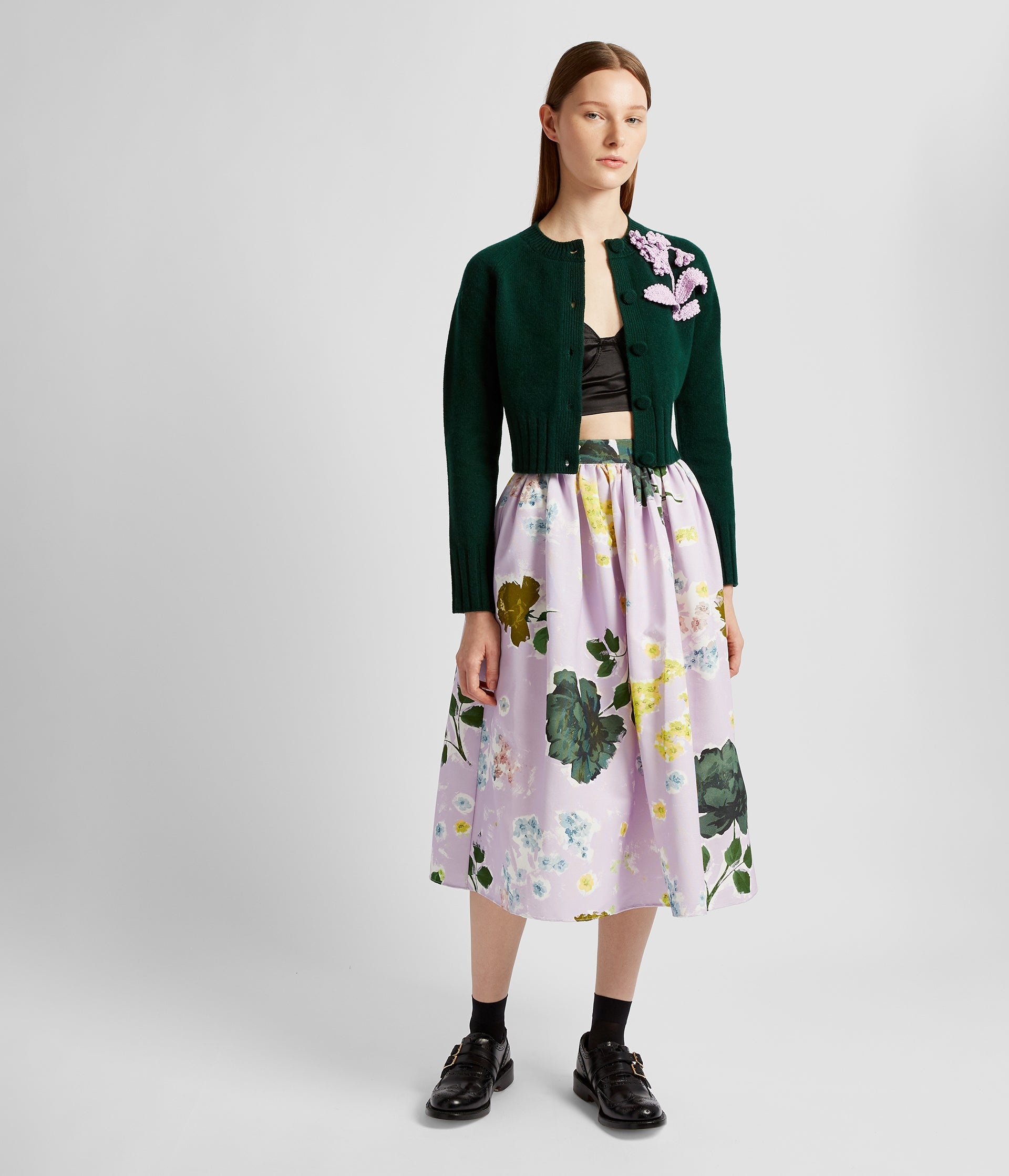 GATHERED MIDI SKIRT - 6