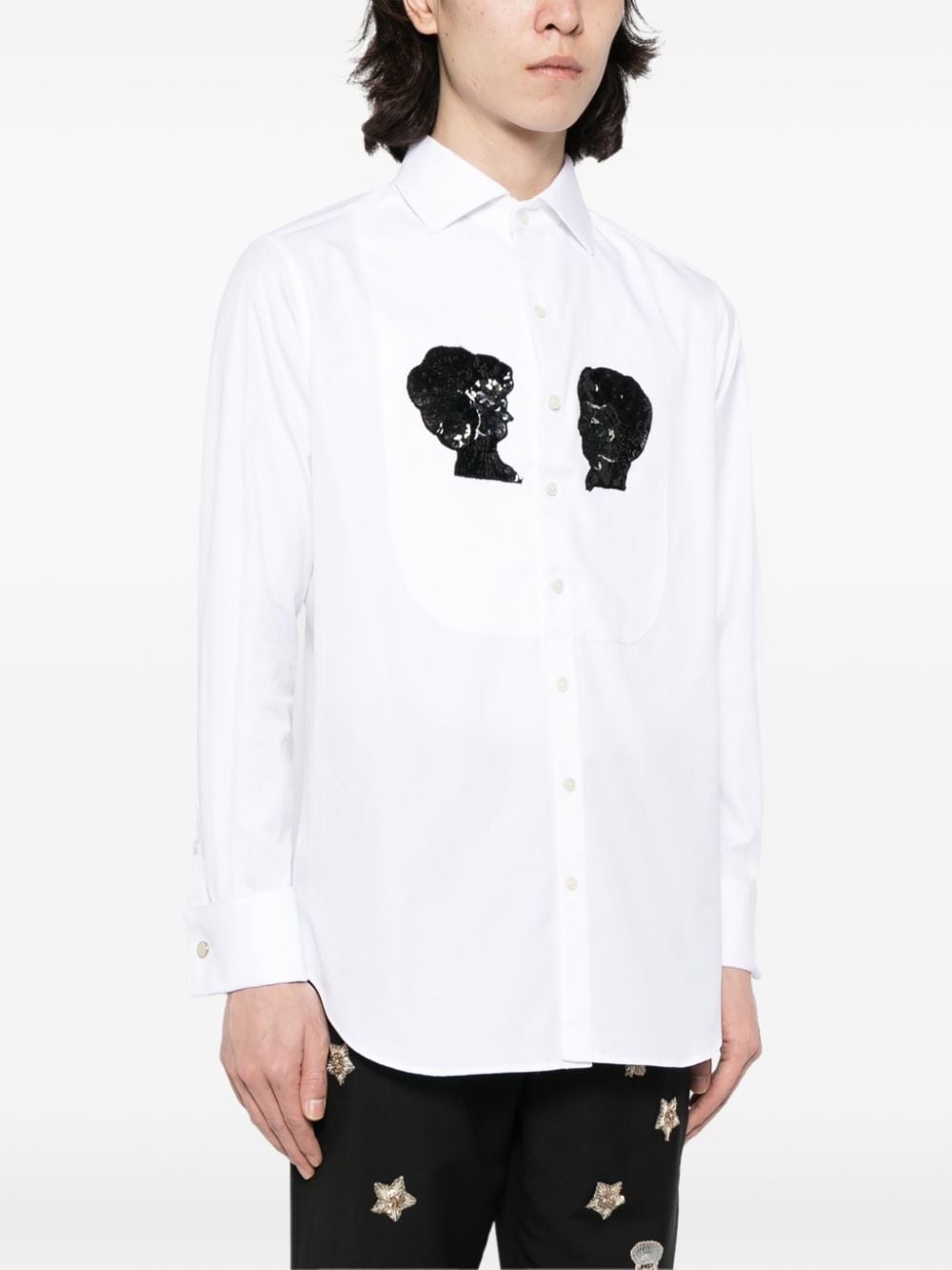 sequin-embellished cotton shirt - 3