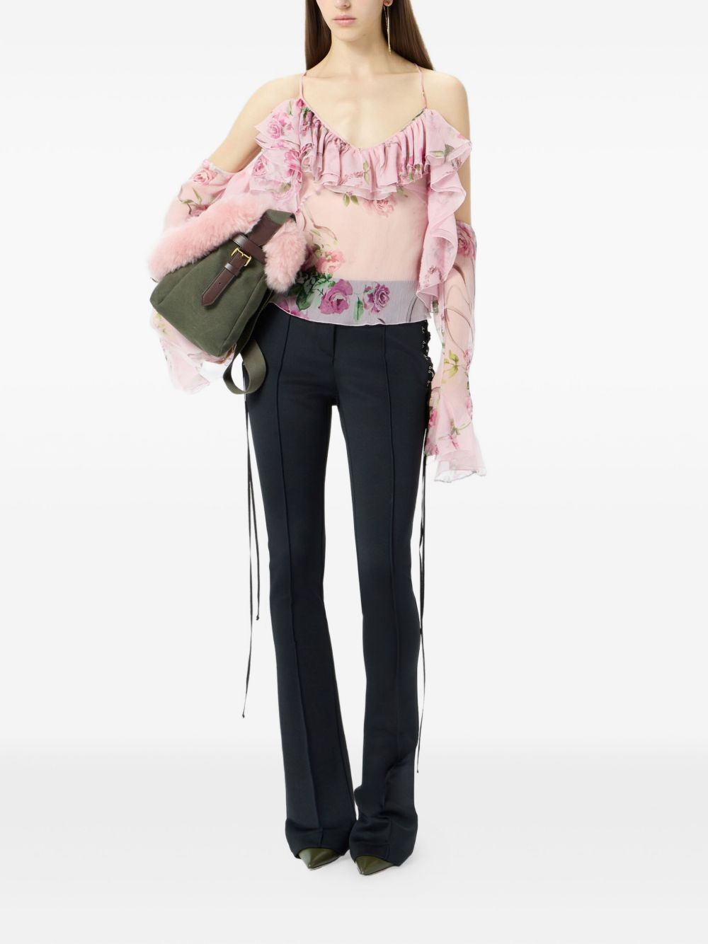 ruffled floral-print top - 2