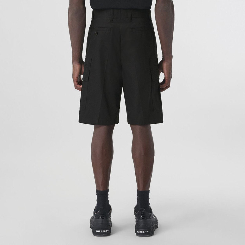 D-ring Detail Cotton Gabardine Shorts 4