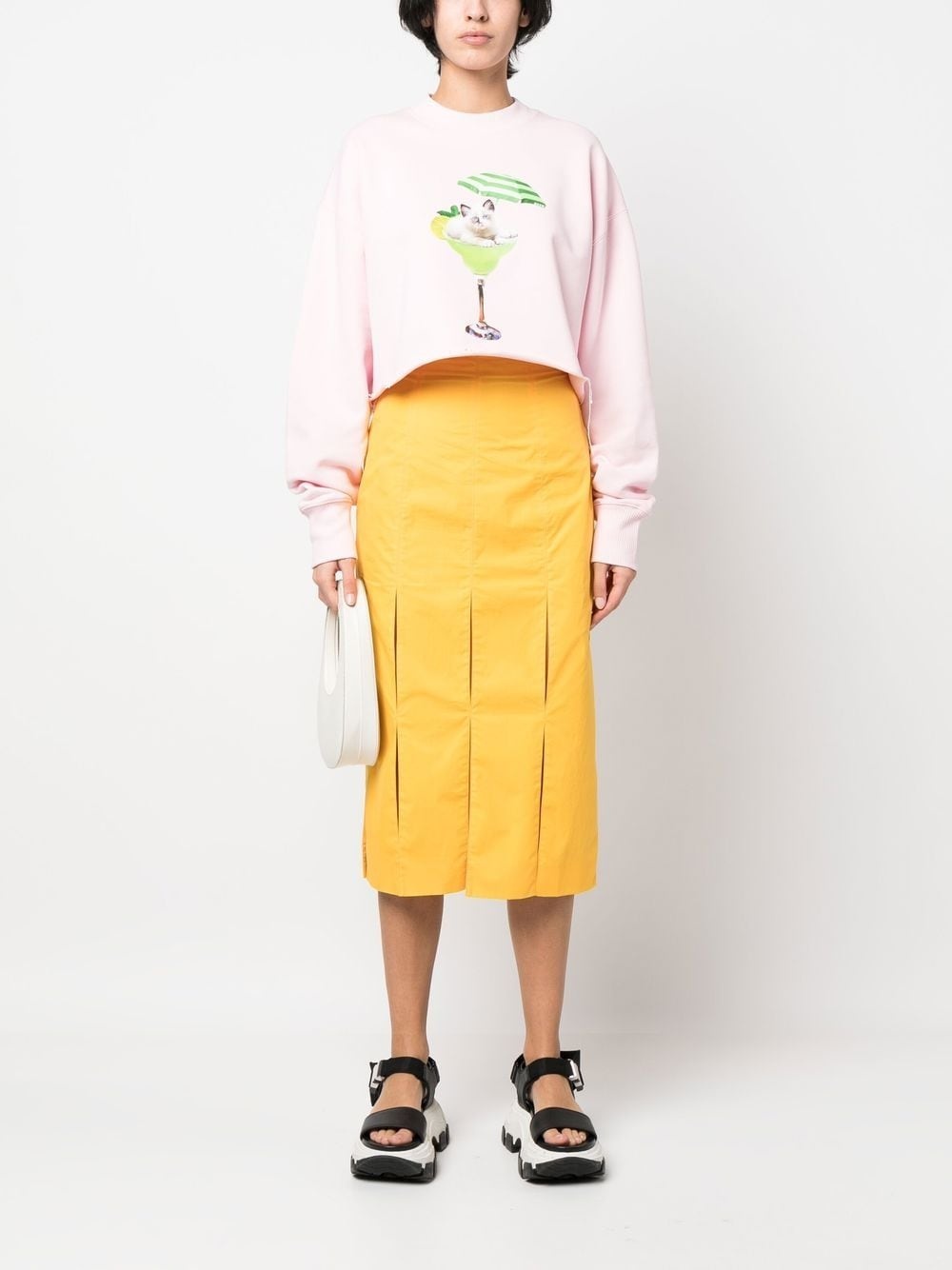 graphic print cropped sweatshirt - 2