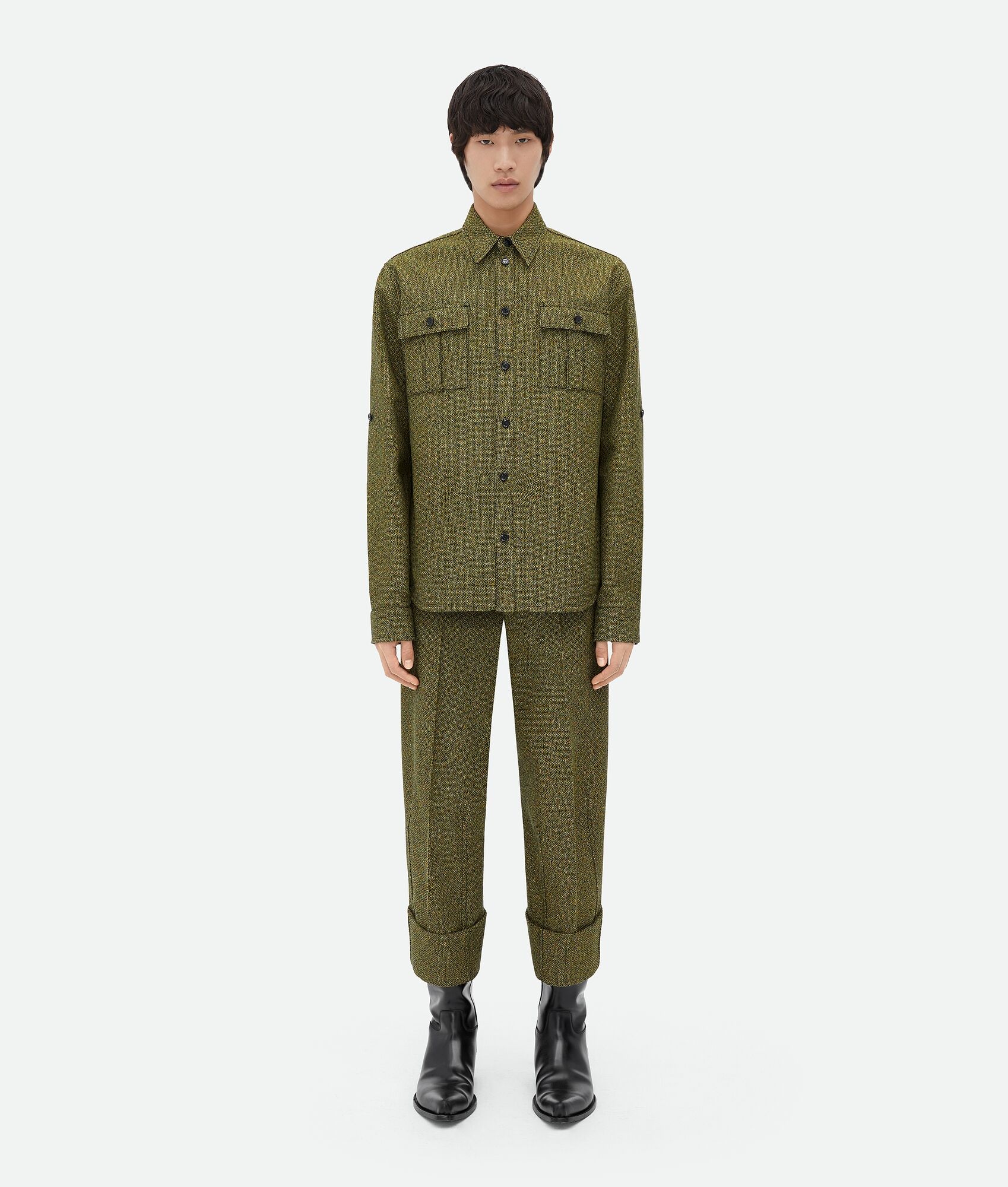Relaxed Fit Textured Cotton Shirt - 1