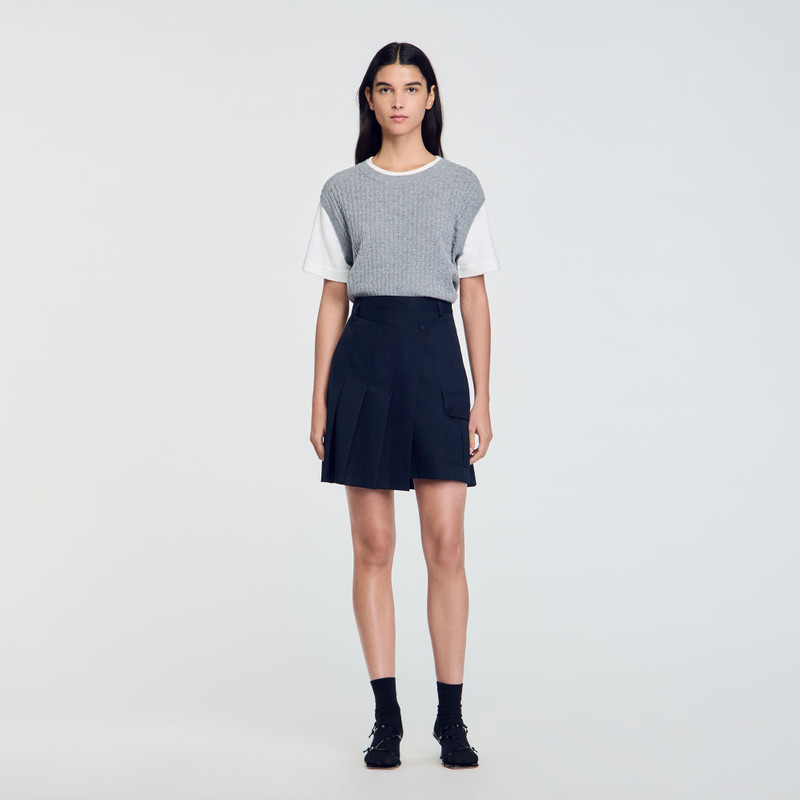Sandro DUAL-MATERIAL KNIT JUMPER outlook