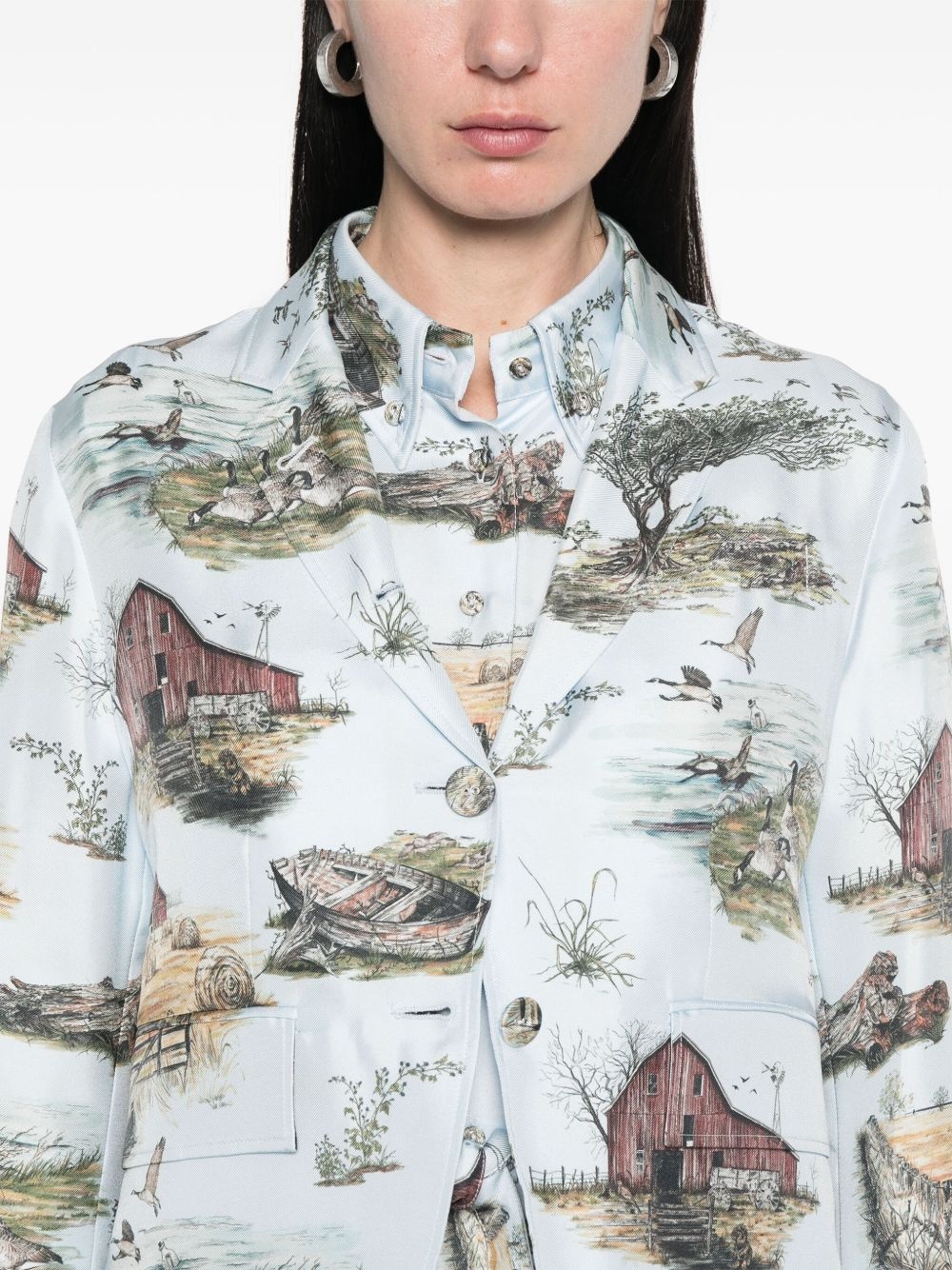all-over print blazer - 5