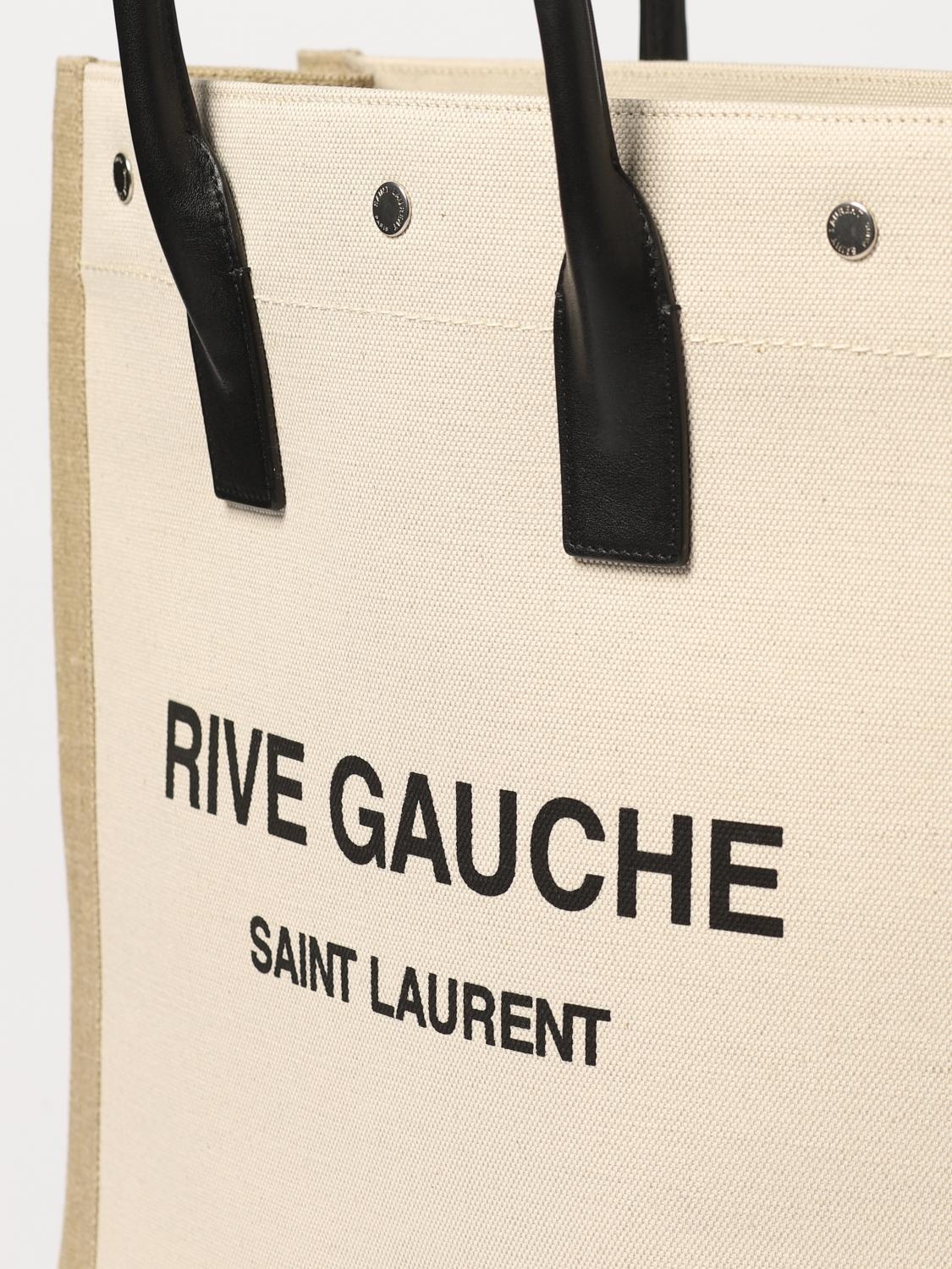Saint Laurent Rive Gauche bag in canvas and leather with printed logo - 3