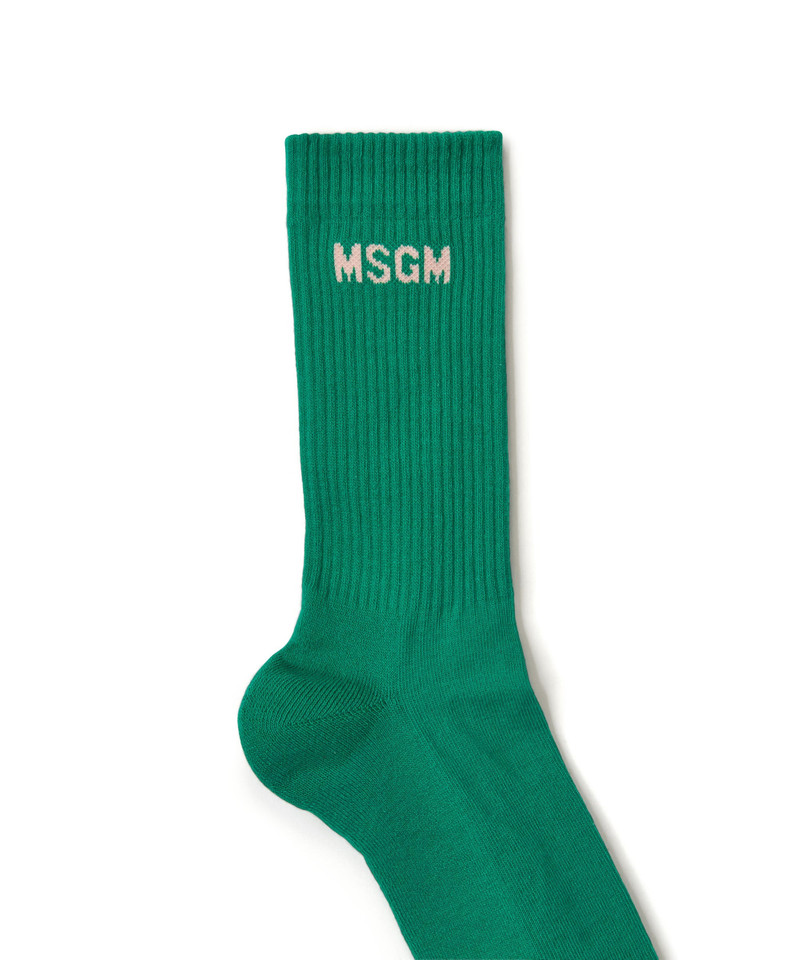MSGM Solid color cotton socks with MSGM logo outlook